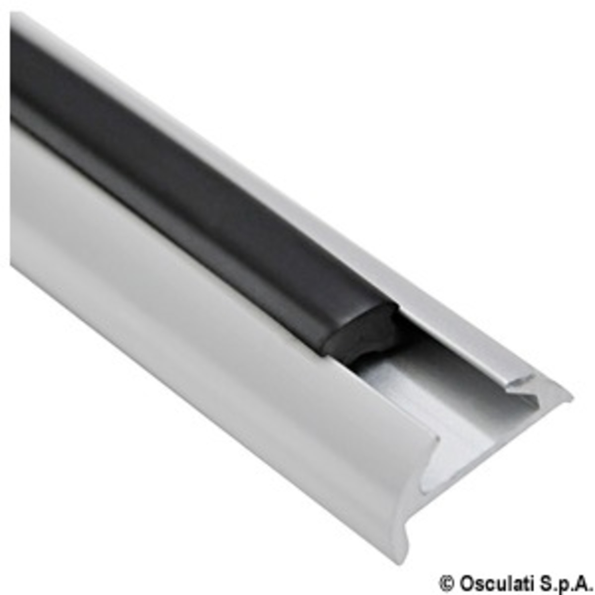 Osculati Profilo In Alluminio Anodizzato - Inserto PVC nero per 44.485.26