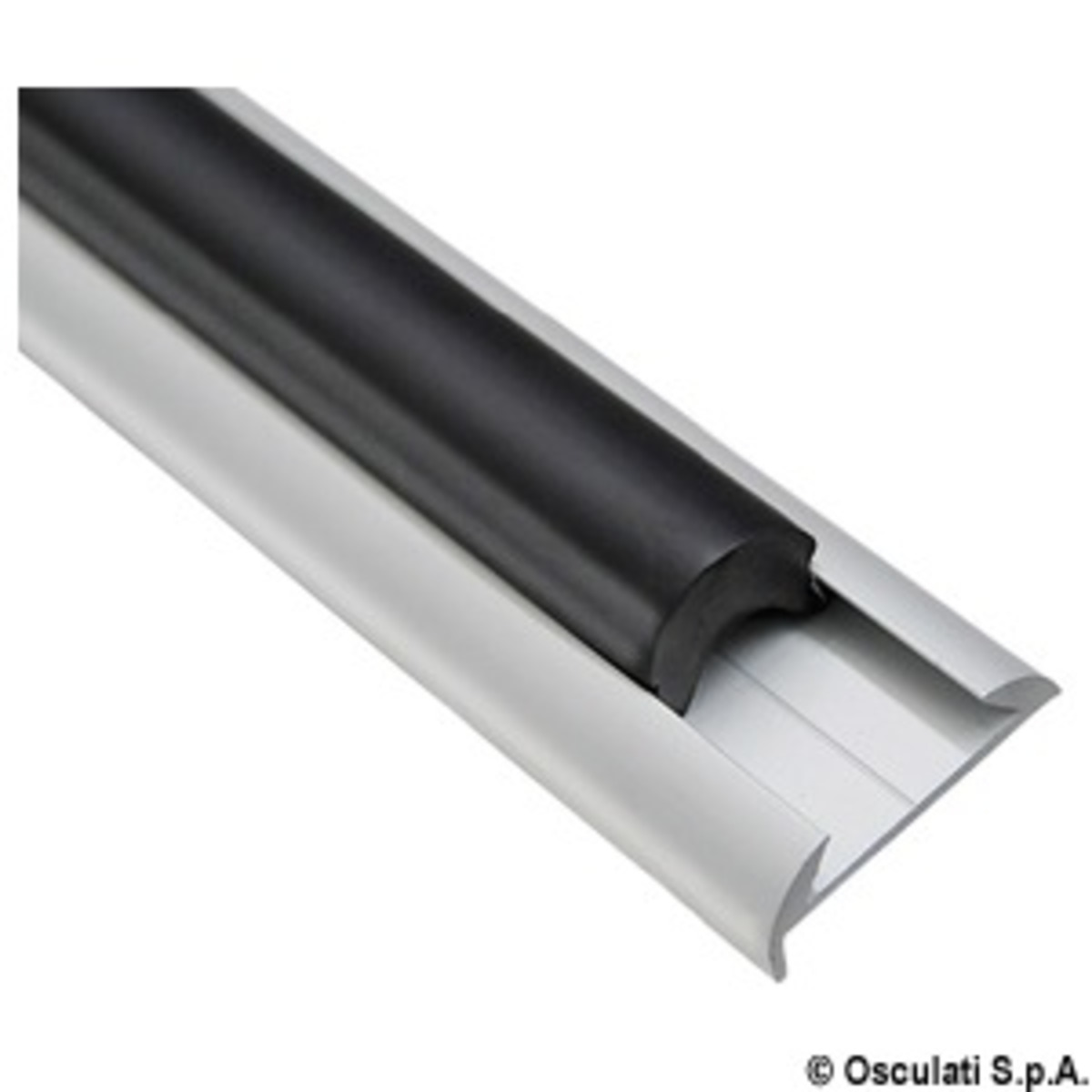 Osculati Profilo In Alluminio Anodizzato - Inserto PVC nero