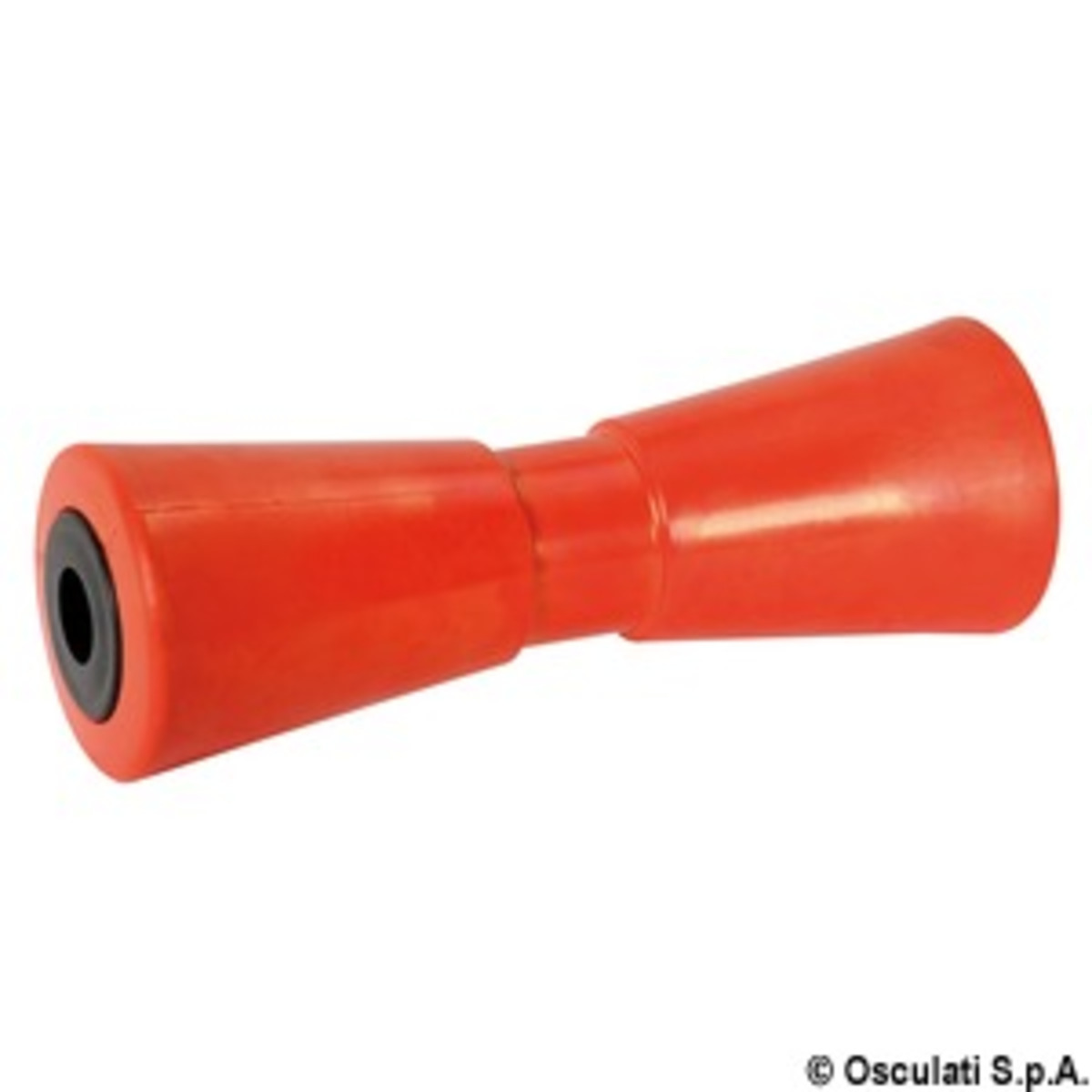 Rouleau de support de quille centrale Osculati avec noyau en acier et bagues en plastique - Galet central orange 286 mm Ø trou 21 mm