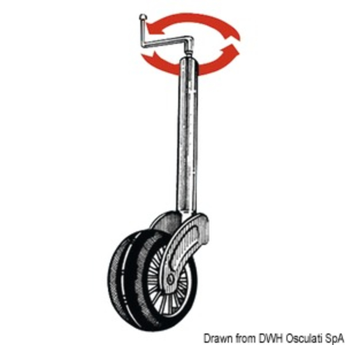 Osculati Caster - Height-adjustable front wheel 48 mm