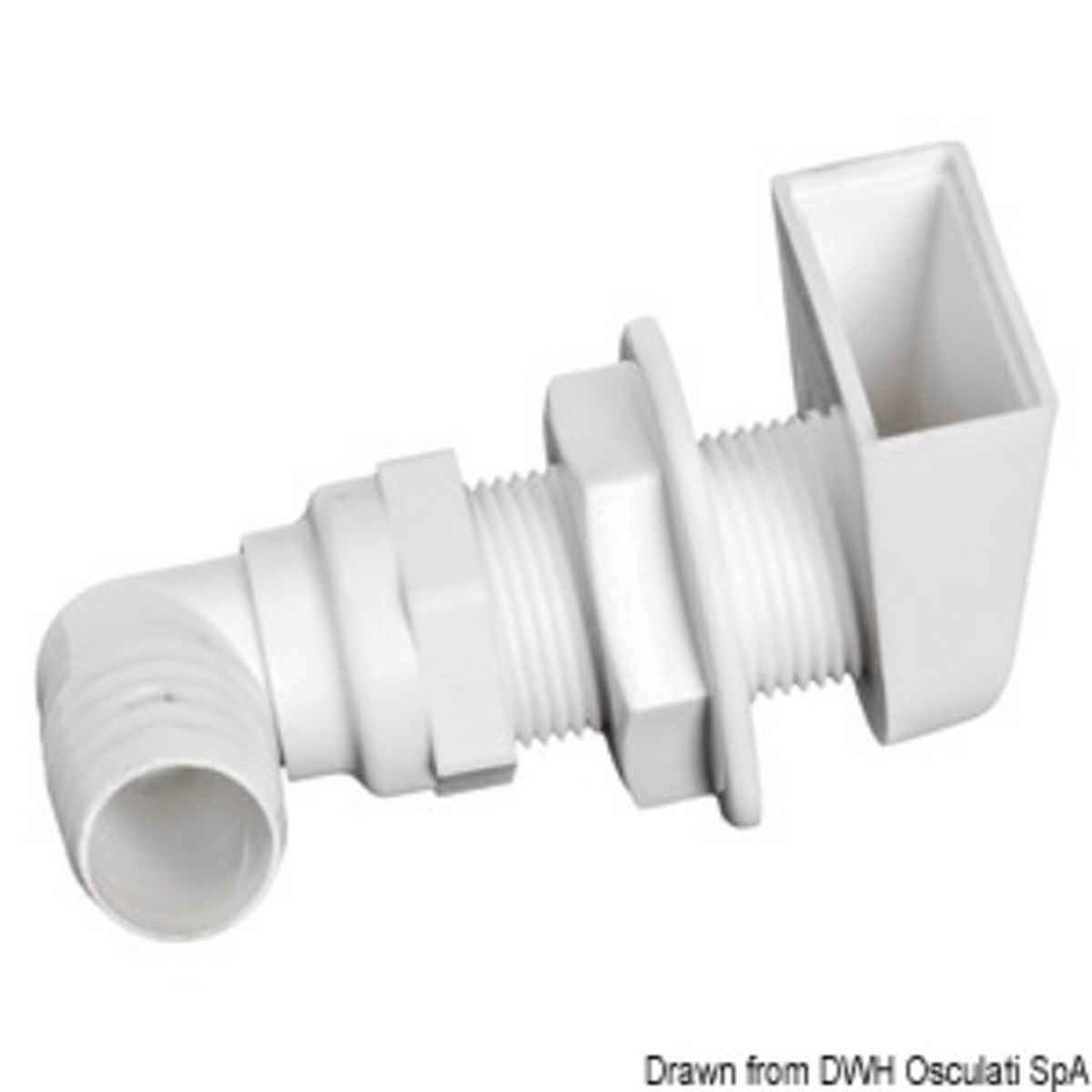 Osculati Skin Fitting - Scupper 90° outlet 1inch 1/2x38