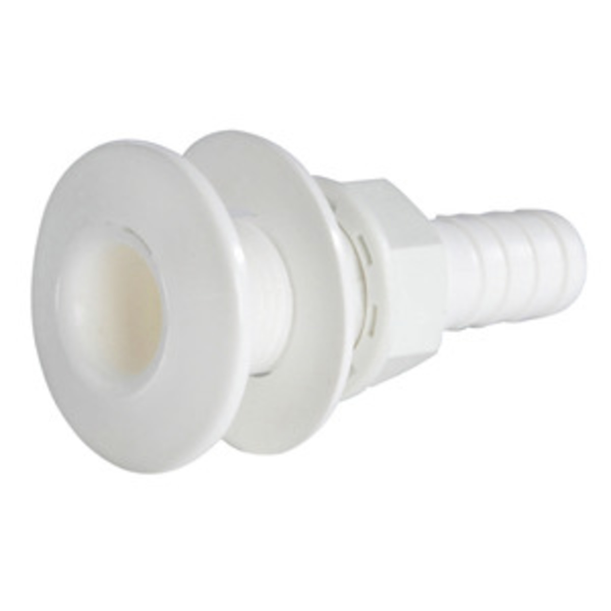 Osculati Skin Fitting With Polypropylene Hose Adaptor - Seacock white plastic w/hose adaptor 1/2inch