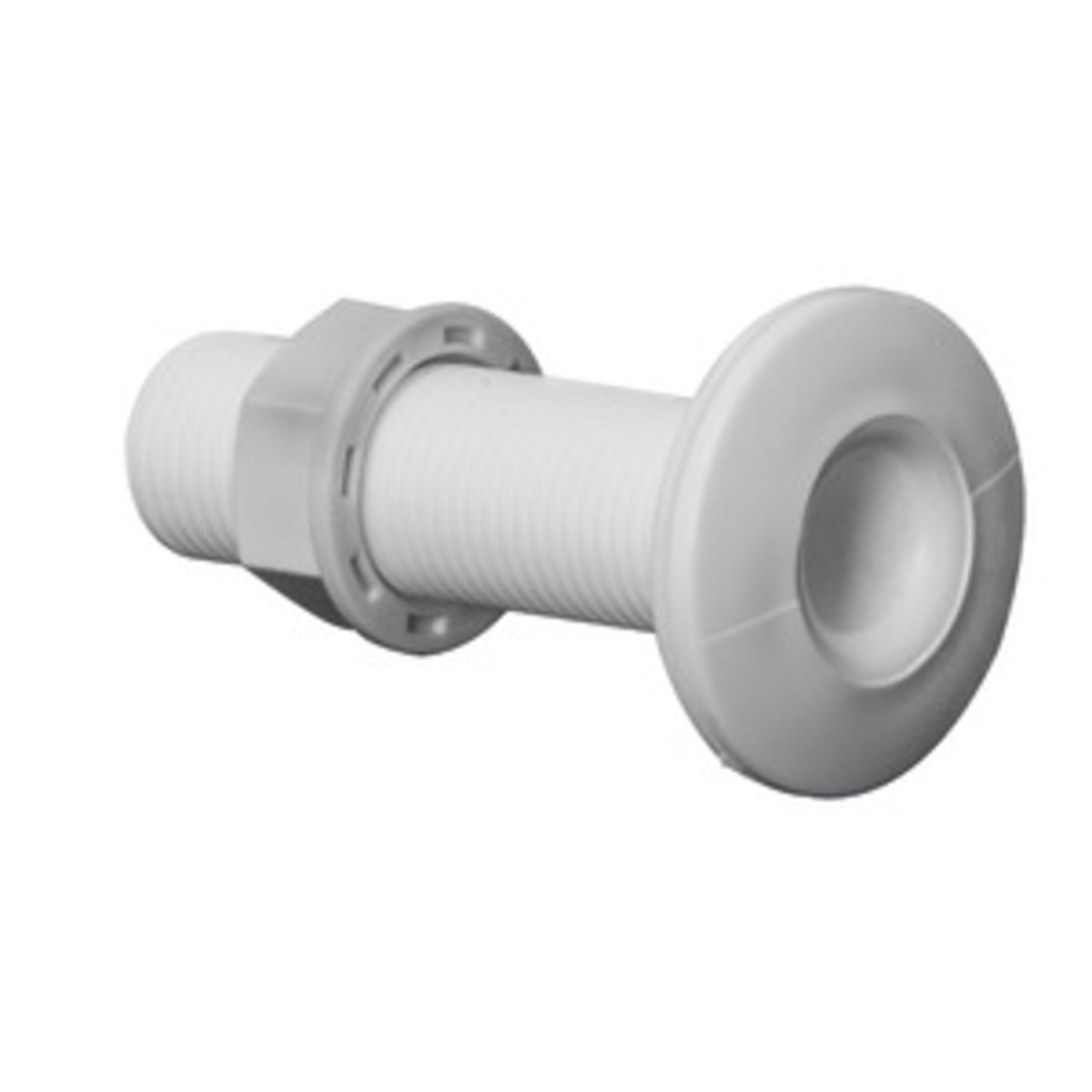 Osculati White Plastic Threaded Skin Fittings - Threaded seacock white plastic 1/2inch