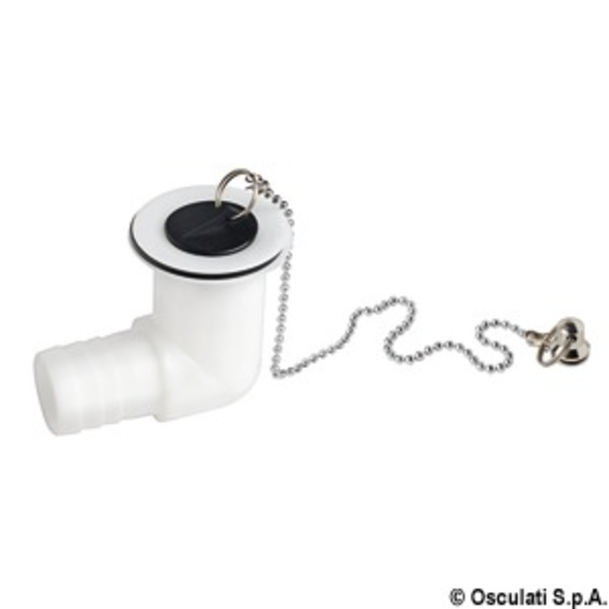 Osculati Sink Drains - Sink drain white nylon bent 90°