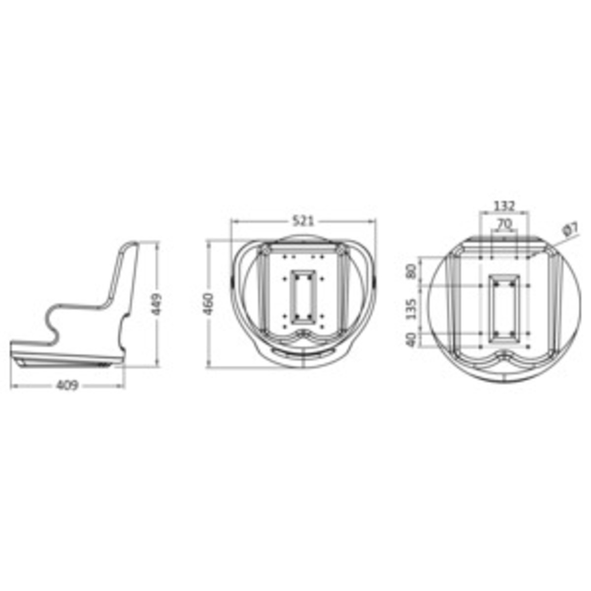 Osculati Seat Frame - Seat frame only for 48.680.08