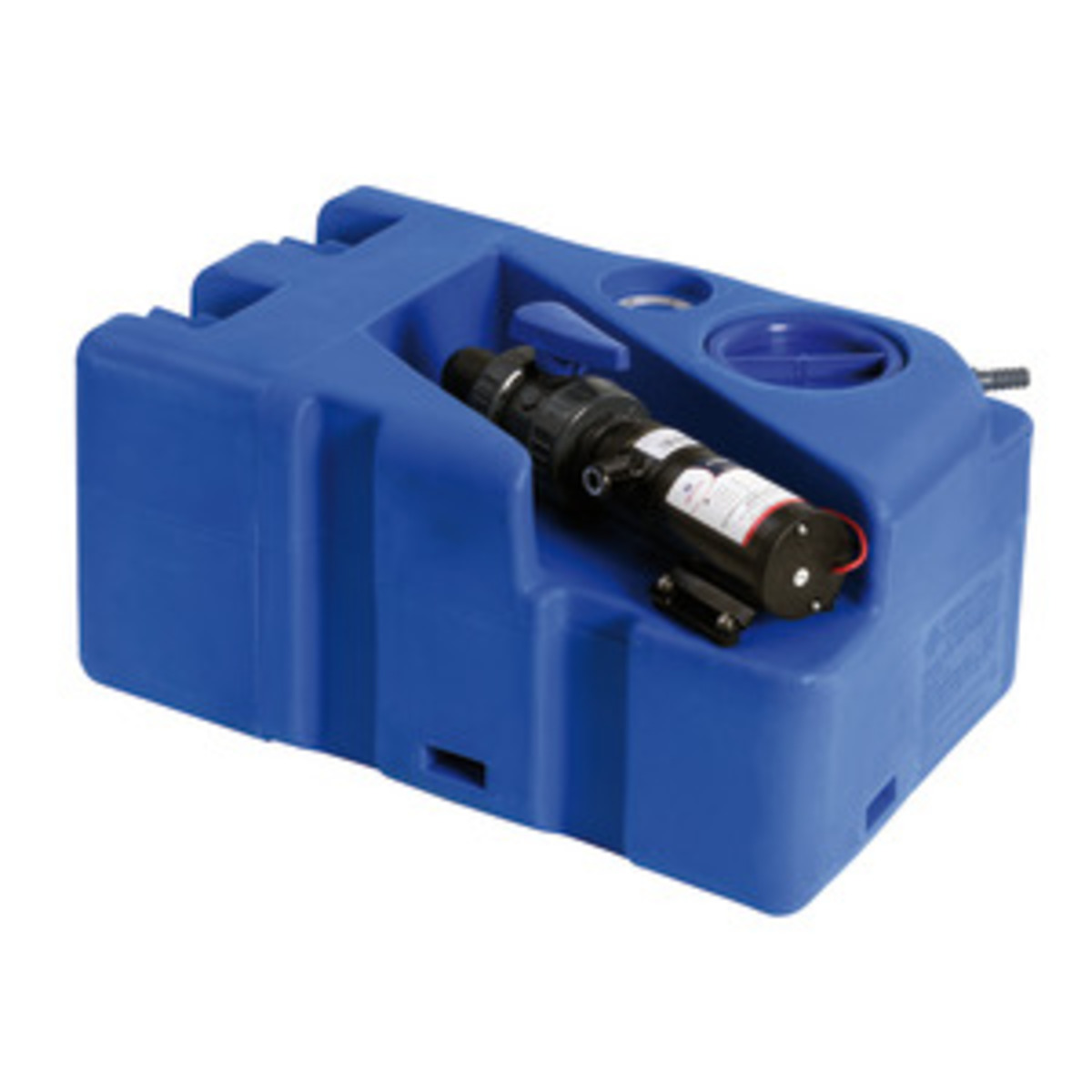 Osculati-Schwarzwassertank mit horizontalem Zerkleinerer und Schlauchanschlüssen - 50 l Schwarzwassertank mit 12 V-Zerkleinerer