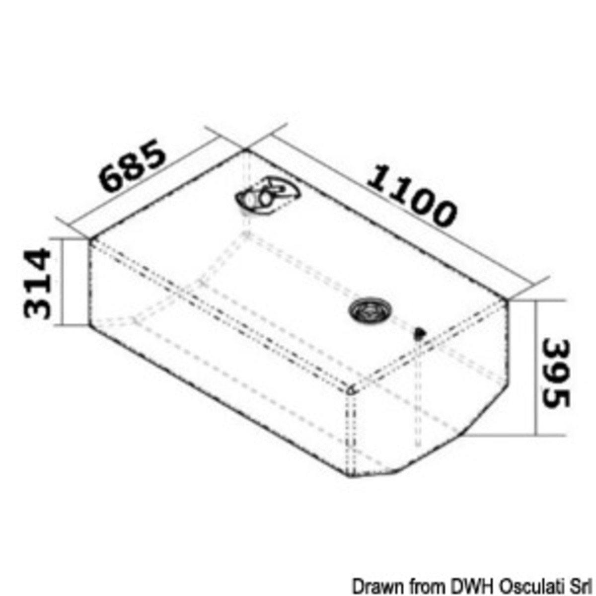 Réservoir de carburant Osculati - Réservoir de carburant 270 l