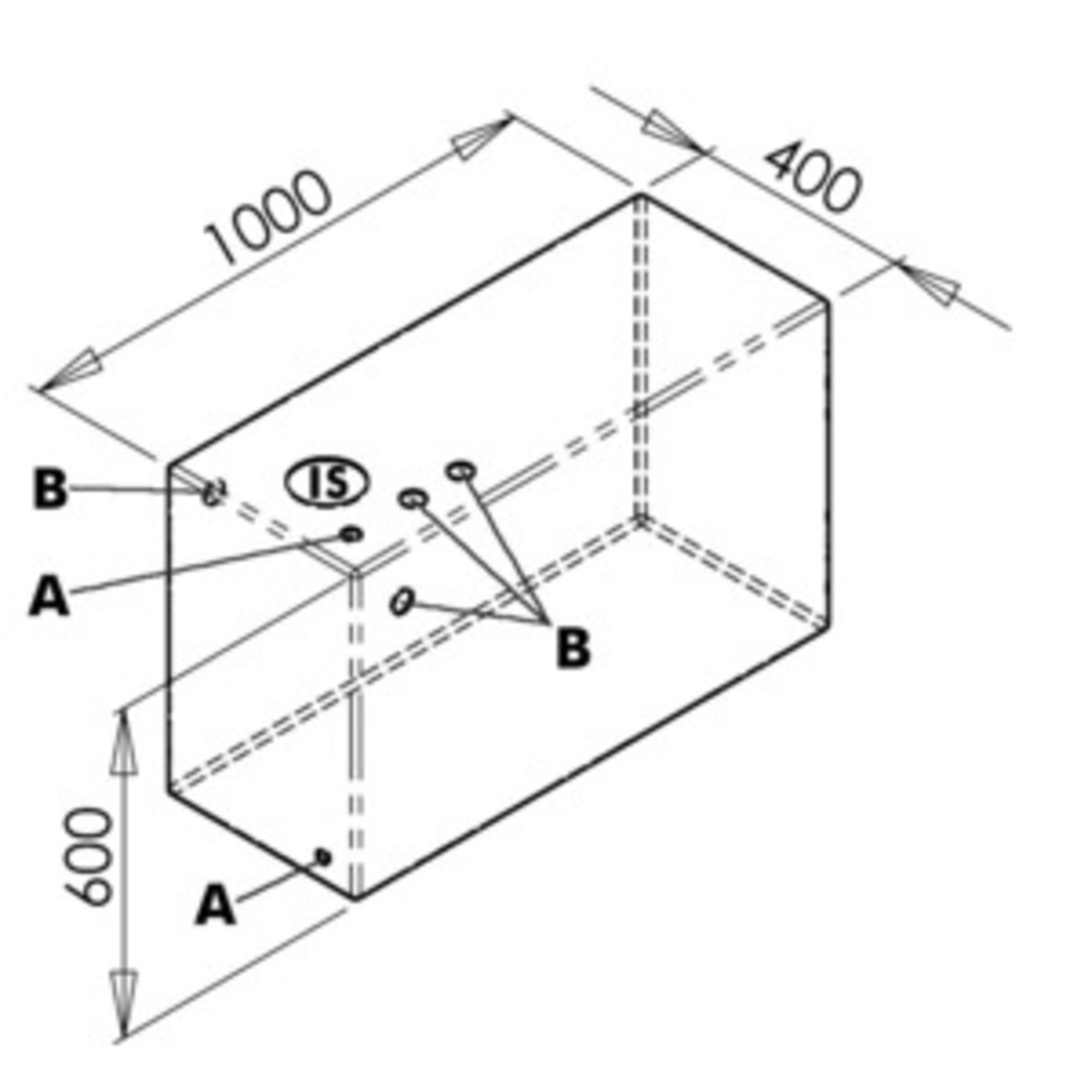 Réservoir en polyéthylène rigide Osculati pour eaux noires - Réservoir eaux noires 215 l