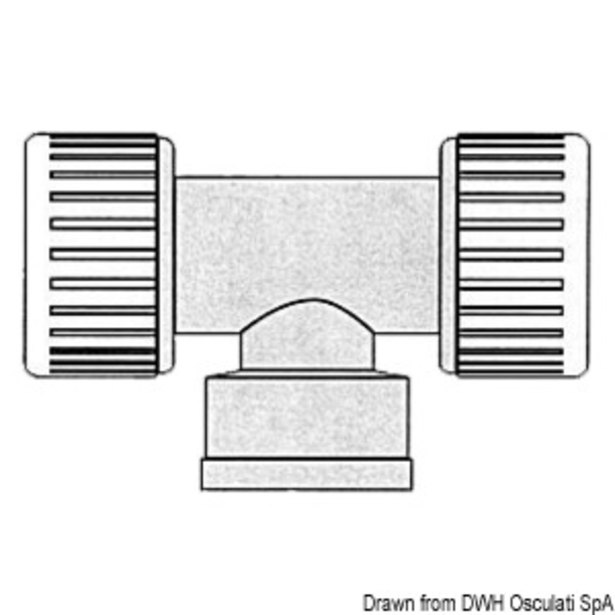 Osculati Hydrofix Sistema de accesorios para sistemas de agua adecuados para temperatura máxima 70° - Accesorio en T Hydrofix de 1/2 pulgada