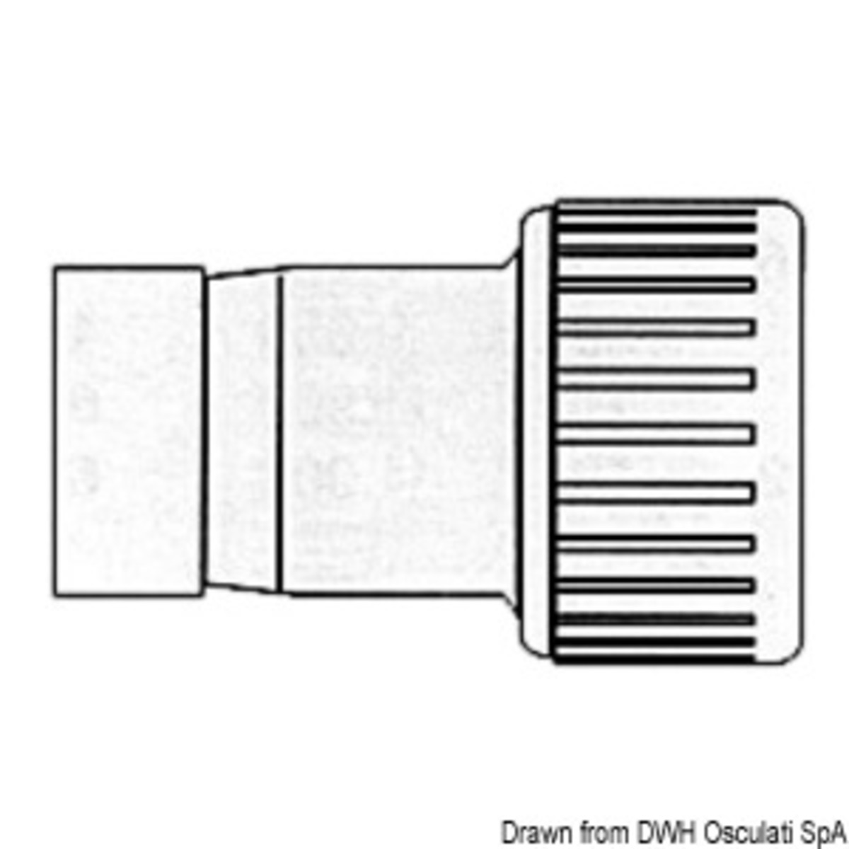 Système de raccords Osculati Hydrofix pour systèmes d'eau adapté à une température maximale de 70° - Réduction Hydrofix mâle/femelle 22/15 mm