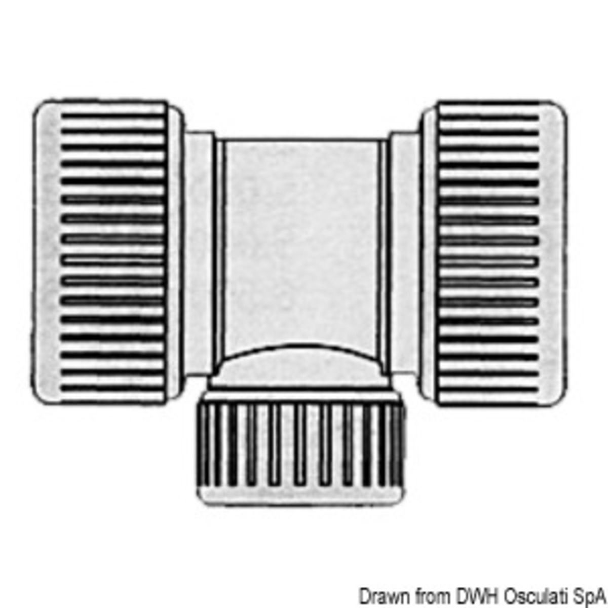 Osculati Hydrofix Sistema de accesorios para sistemas de agua adecuados para temperatura máxima 70° - Tridotta Hydrofix 22/15/22 mm