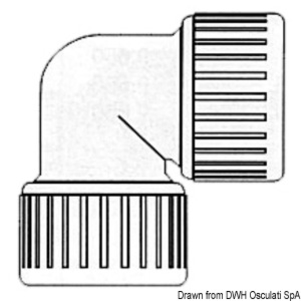 Système de raccords Osculati Hydrofix pour systèmes d'eau adapté à une température maximale de 70° - Coude Hydrofix femelle/femelle 90° 15 mm