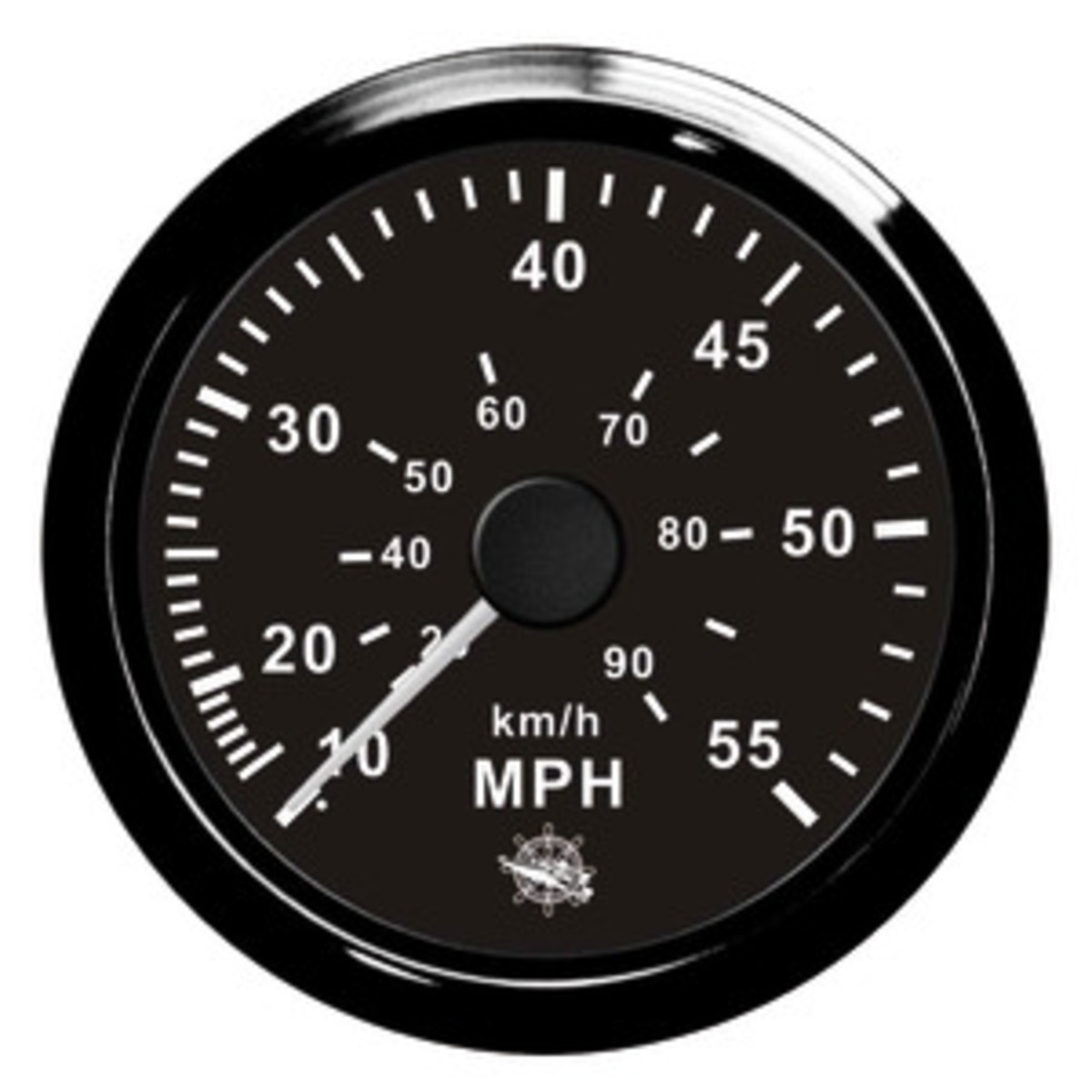 Osculati Speedometer With (water Pressure ) Pitot Tube - Pitot speedometer 0-55 MPH black/black