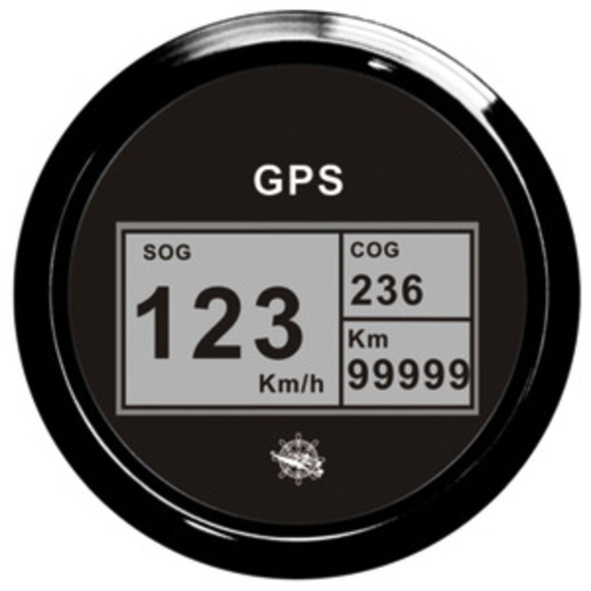 Osculati GPS compteur de vitesse/compteur de vitesse sans transducteur - Journal avec boussole et totalisateur GPS noir/noir