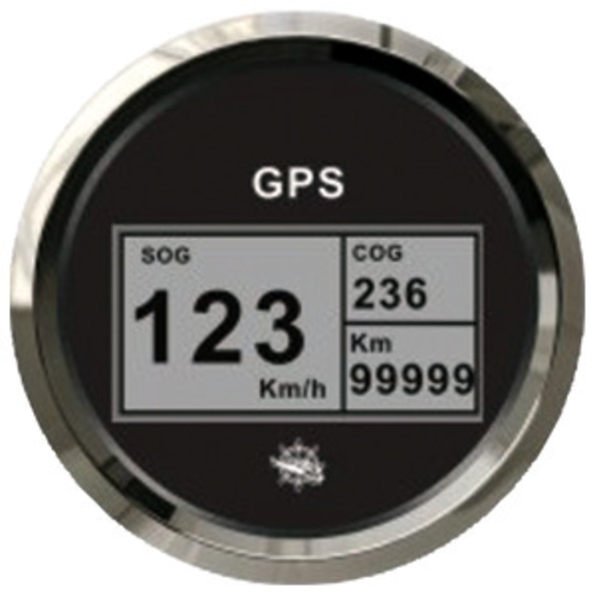 Osculati GPS compteur de vitesse/compteur de vitesse sans transducteur - Journal avec boussole et totalisateur GPS noir/brillant