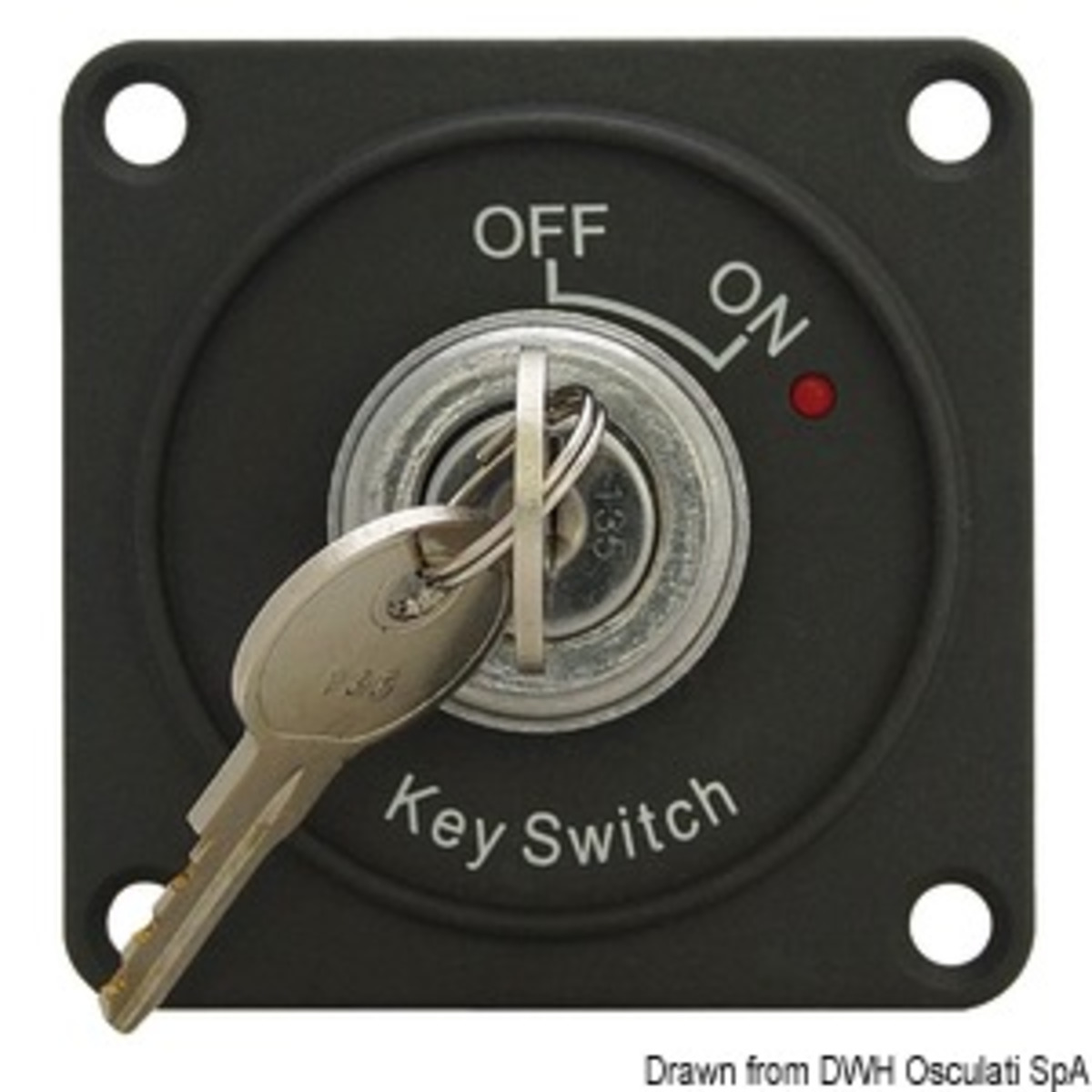 Osculati Battery Switch With Remote Electric Control - ON-OFF switch w/key and LED warning light