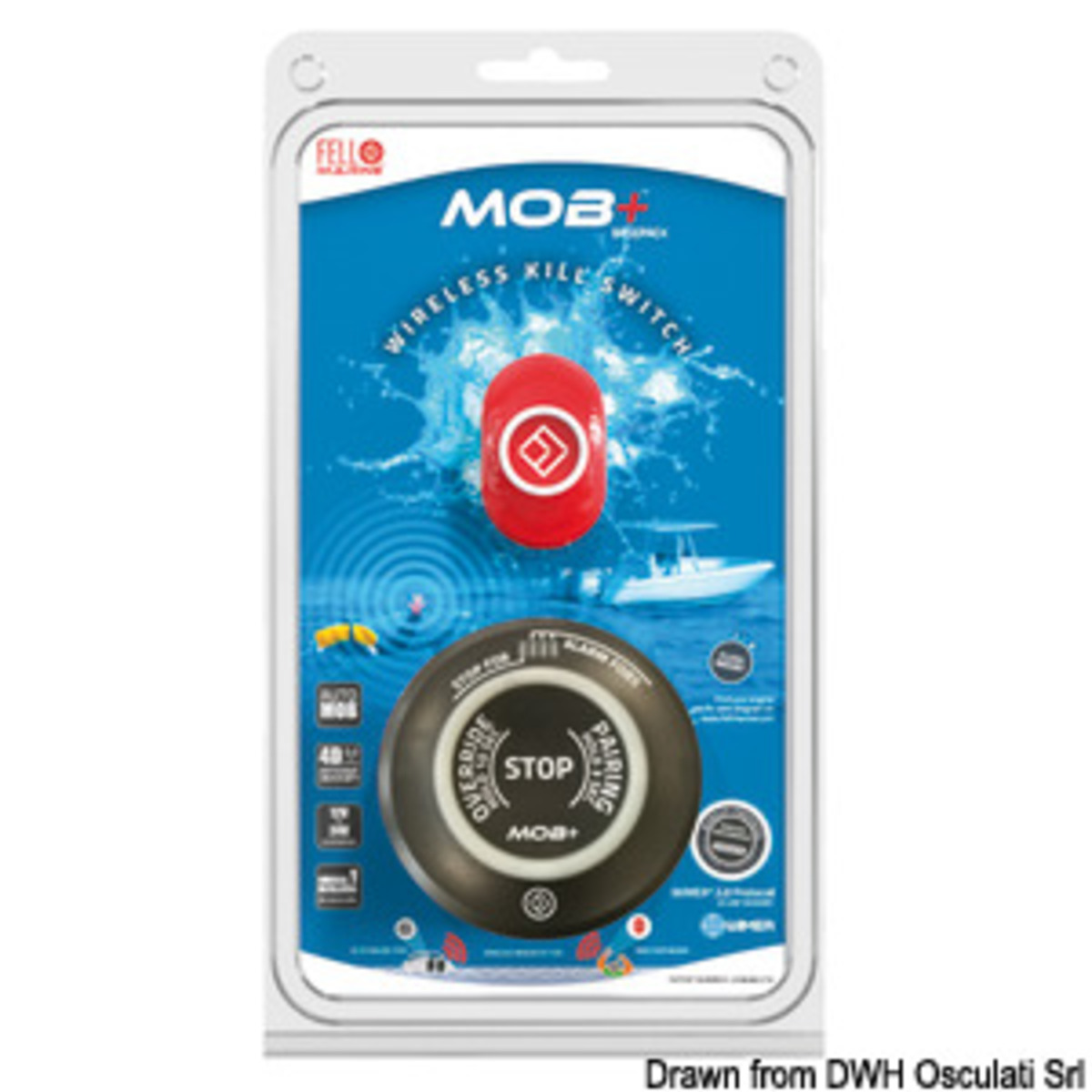 Osculati Fell Marine Mob Wireless Engine Cut-off Switch - MOB basepack (grey xHUB + xFOB)