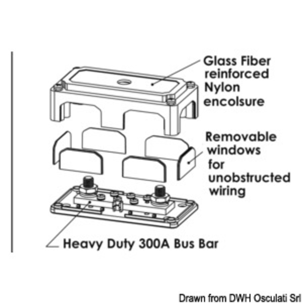 Osculati Heavy Duty Bus-bar Terminals - Bus-Bar Heavy Duty terminal 2 x 10 mm