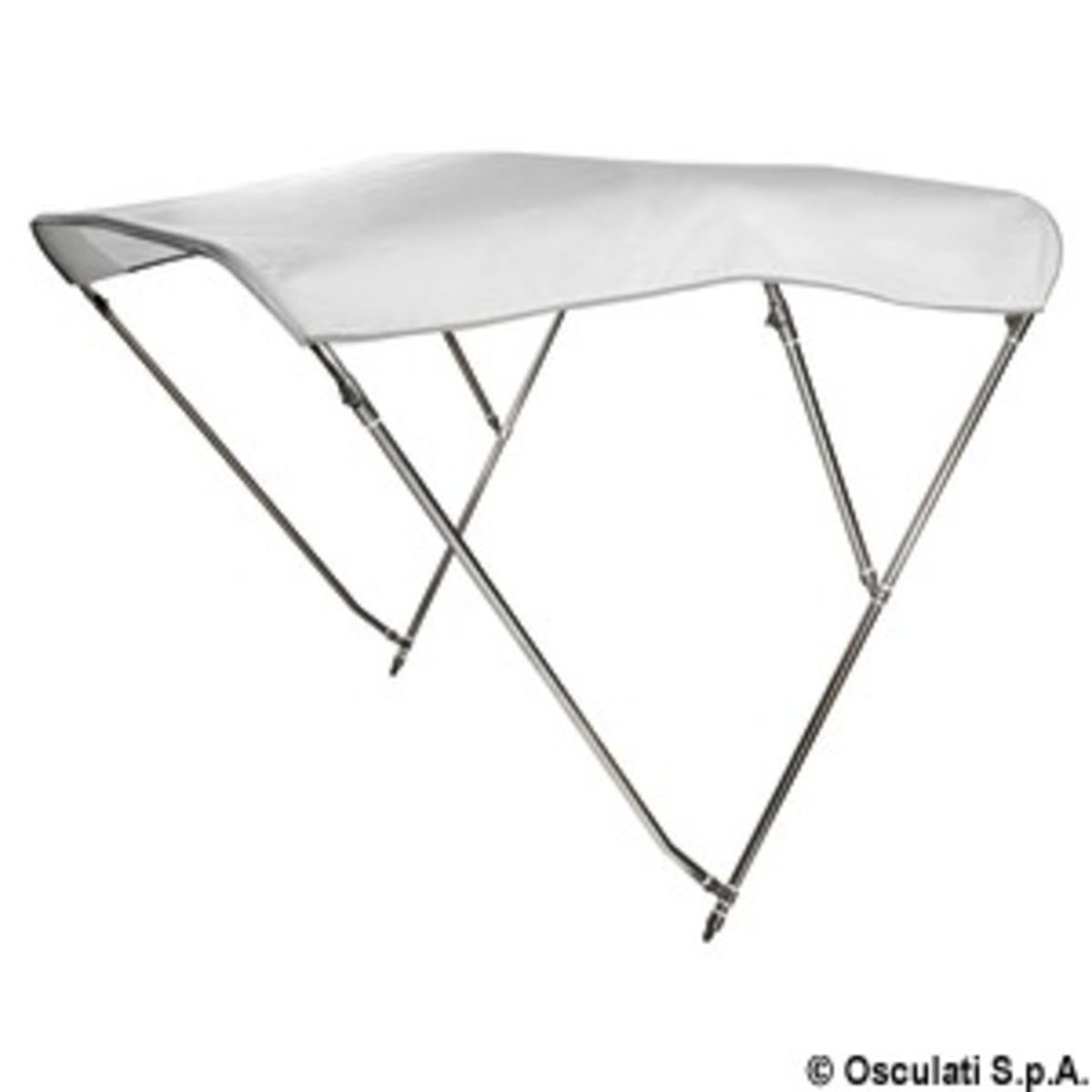 Auvent Osculati 3 arches hautes - Store banne inox blanc à 3 arches hauteur 170/180 cm