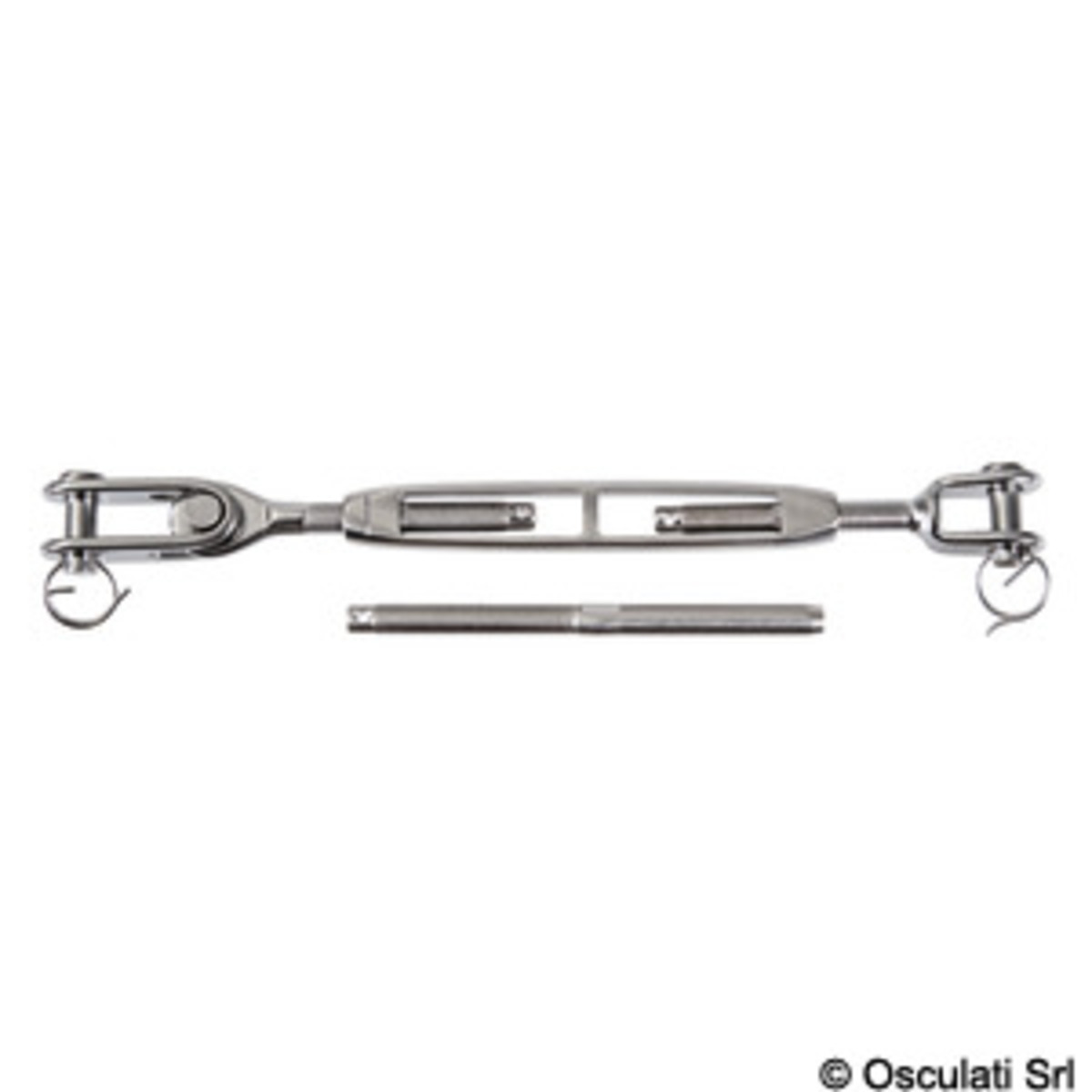 Embrassé par le tenseur à travers le paquet avec canule ouverte en Acciaio Inox - Tendeur de canule ouverte 1/2 pouce câble 7 mm