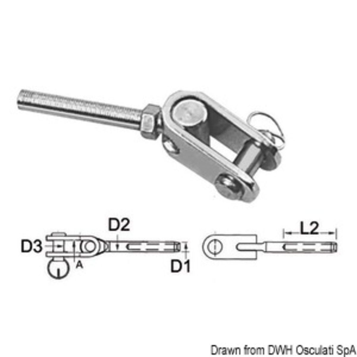 Borne de pressage Osculati en acier inoxydable Aisi 316 - Terme. inox forc.snod. Ø 4mm