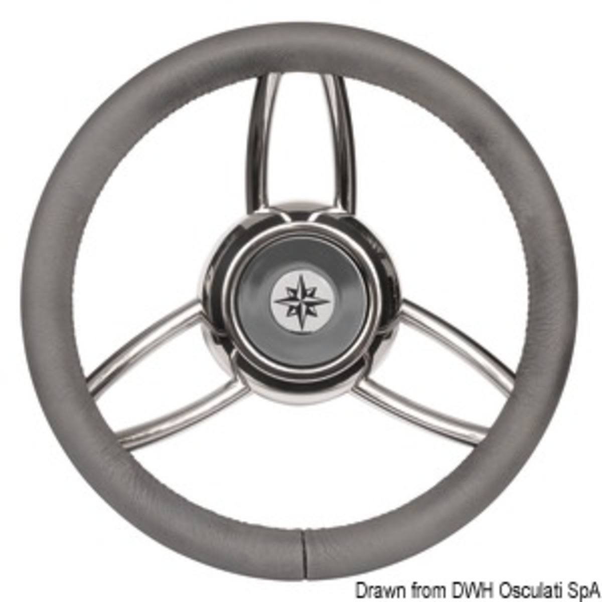 Osculati Bliz Steering Wheel - Blitz steering wheel w/soft polyurethan ring grey