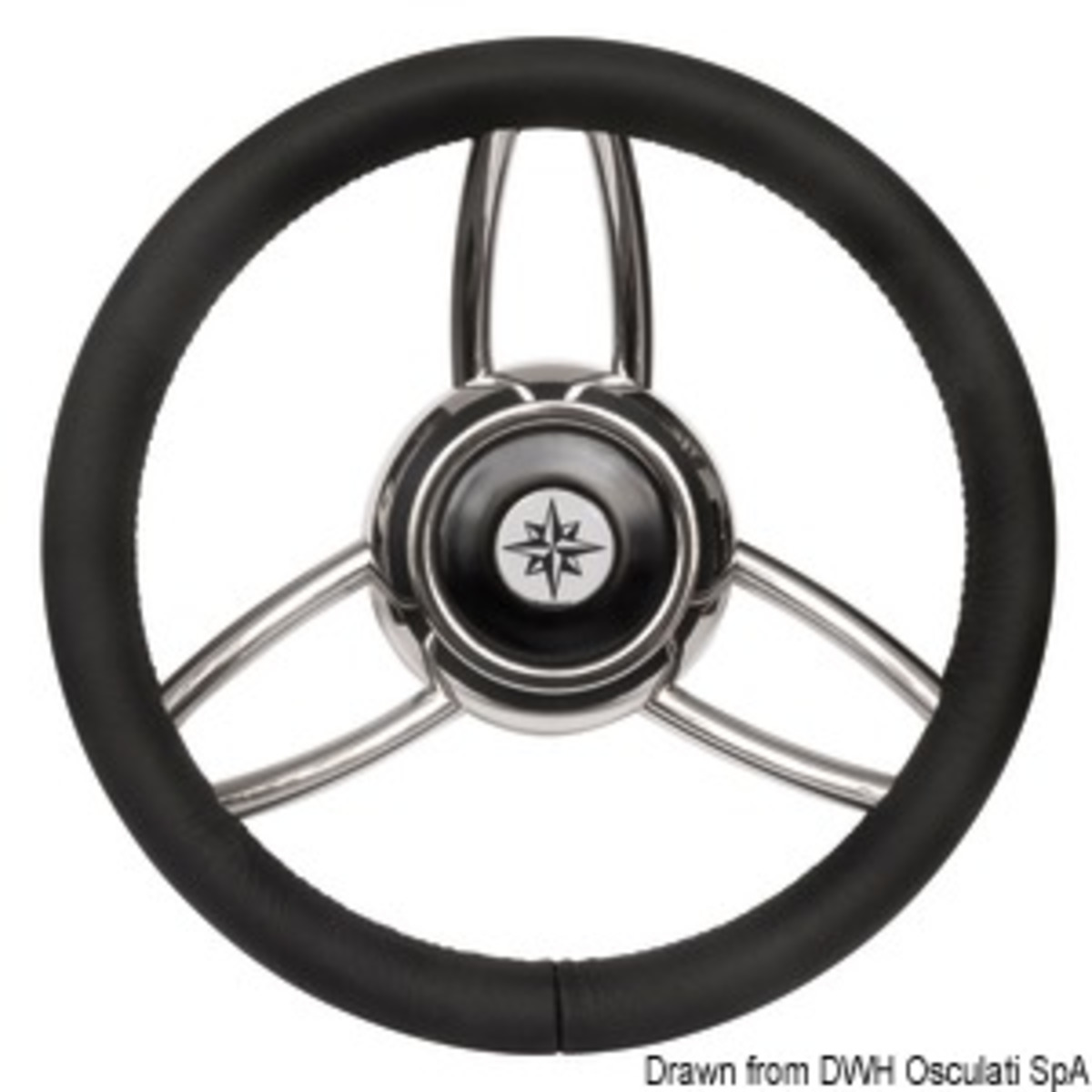 Osculati Bliz Steering Wheel - Blitz steering wheel w/soft polyurethan ring black