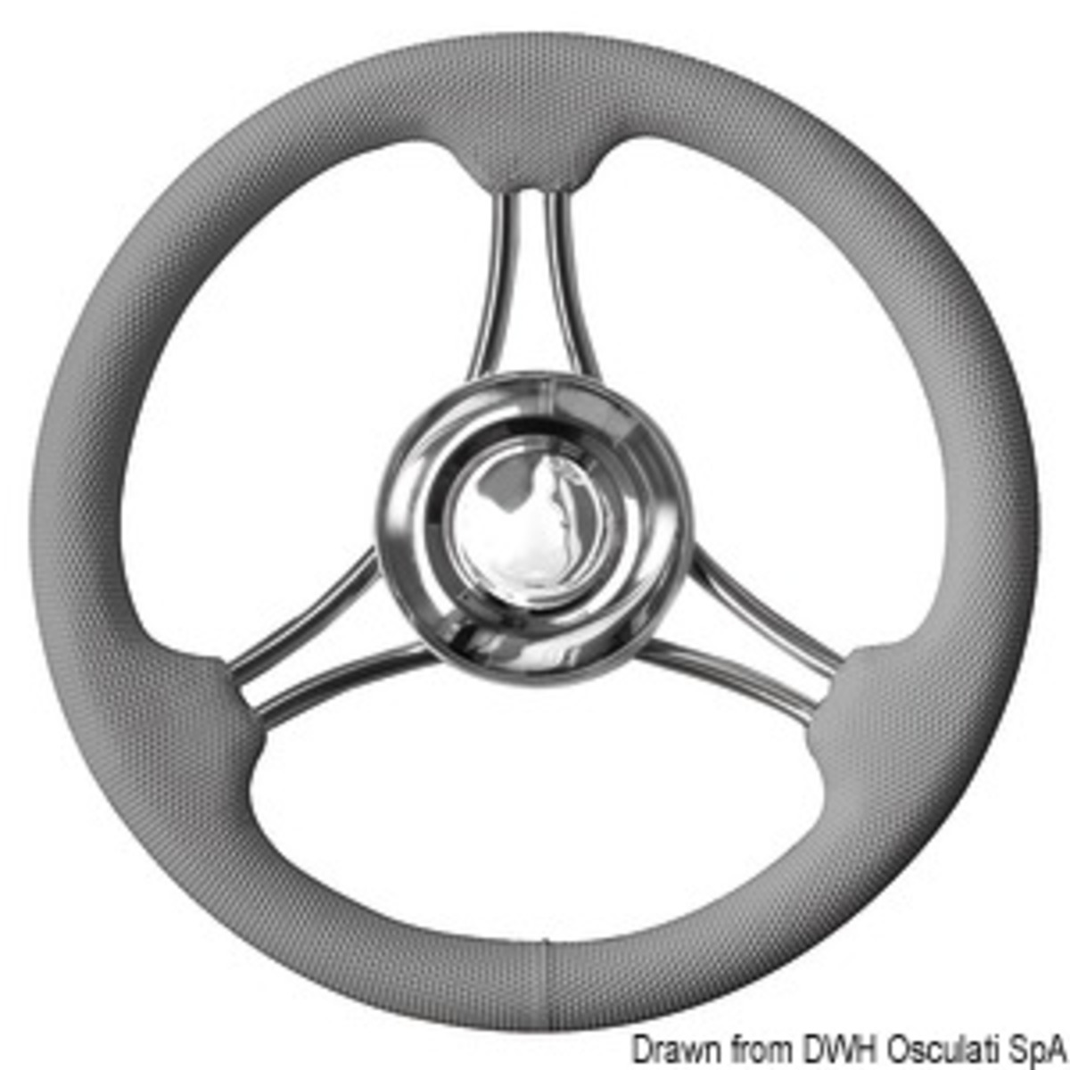 Osculati Mirror Polished Ss Steering Wheels - Steering wheel grey wheel 350 mm