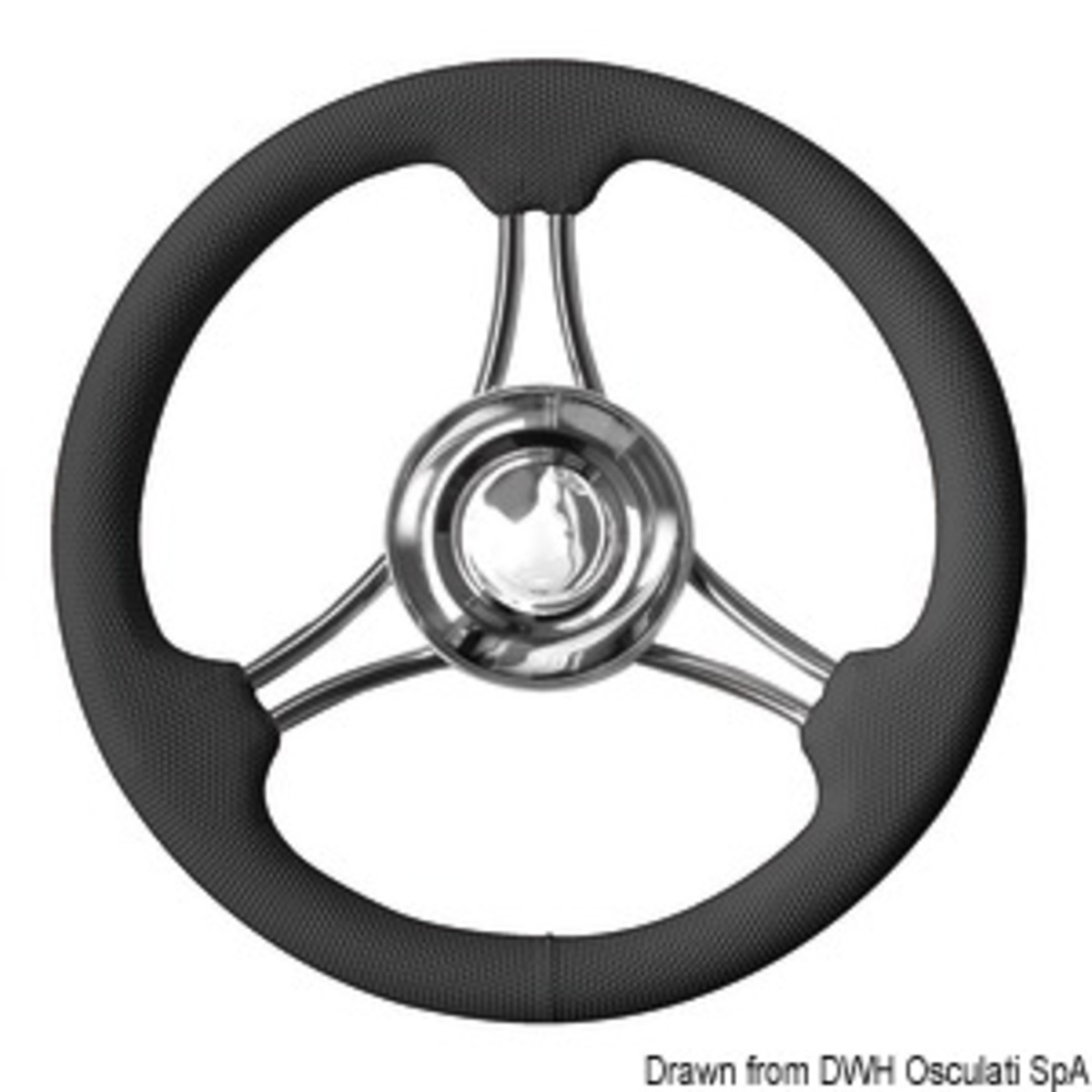 Osculati Mirror Polished Ss Steering Wheels - Steering wheel black 350 mm