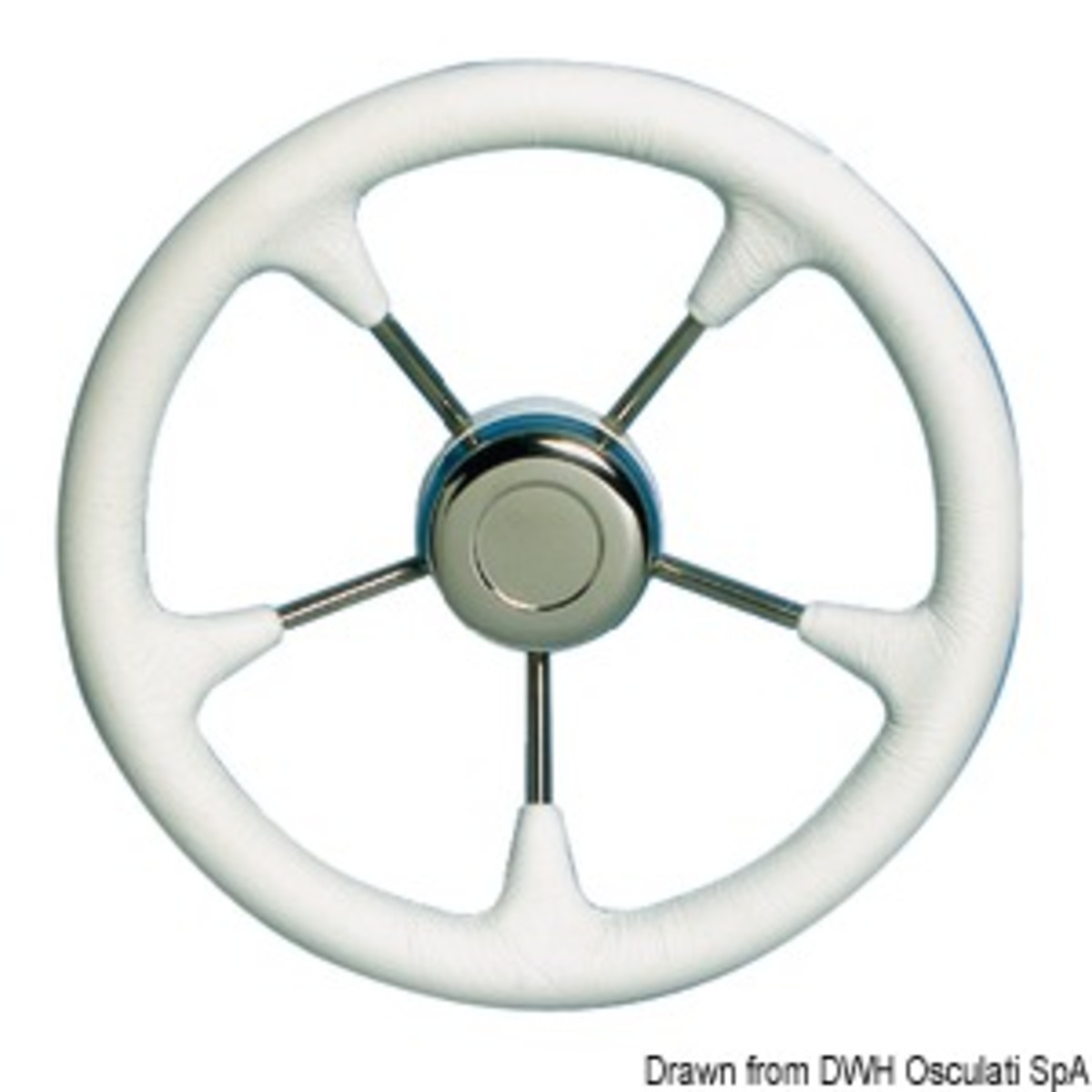 Osculati Soft Polyurethane Steering Wheels Fitted With Stainless Steel Spokes - Soft polyurethane steering wheel cone white 350mm