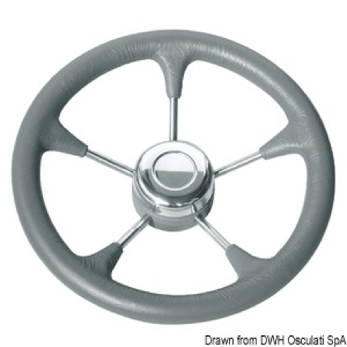 Osculati Soft Polyurethane Steering Wheels Fitted With Stainless Steel Spokes - Soft polyurethane steering wheel cone grey 350mm