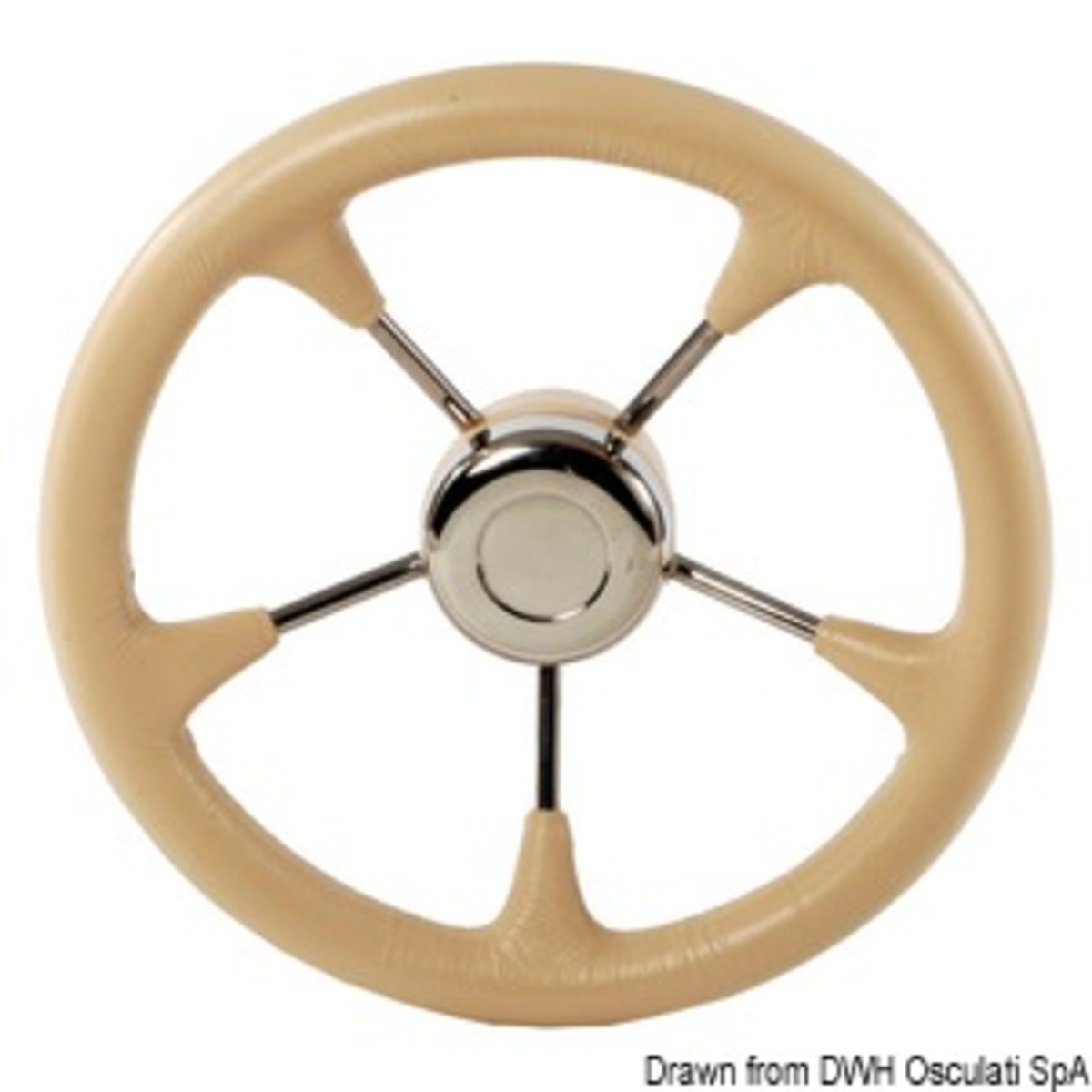 Osculati Soft Polyurethane Steering Wheels Fitted With Stainless Steel Spokes - Soft polyurethane steering wheel cone cream 350mm