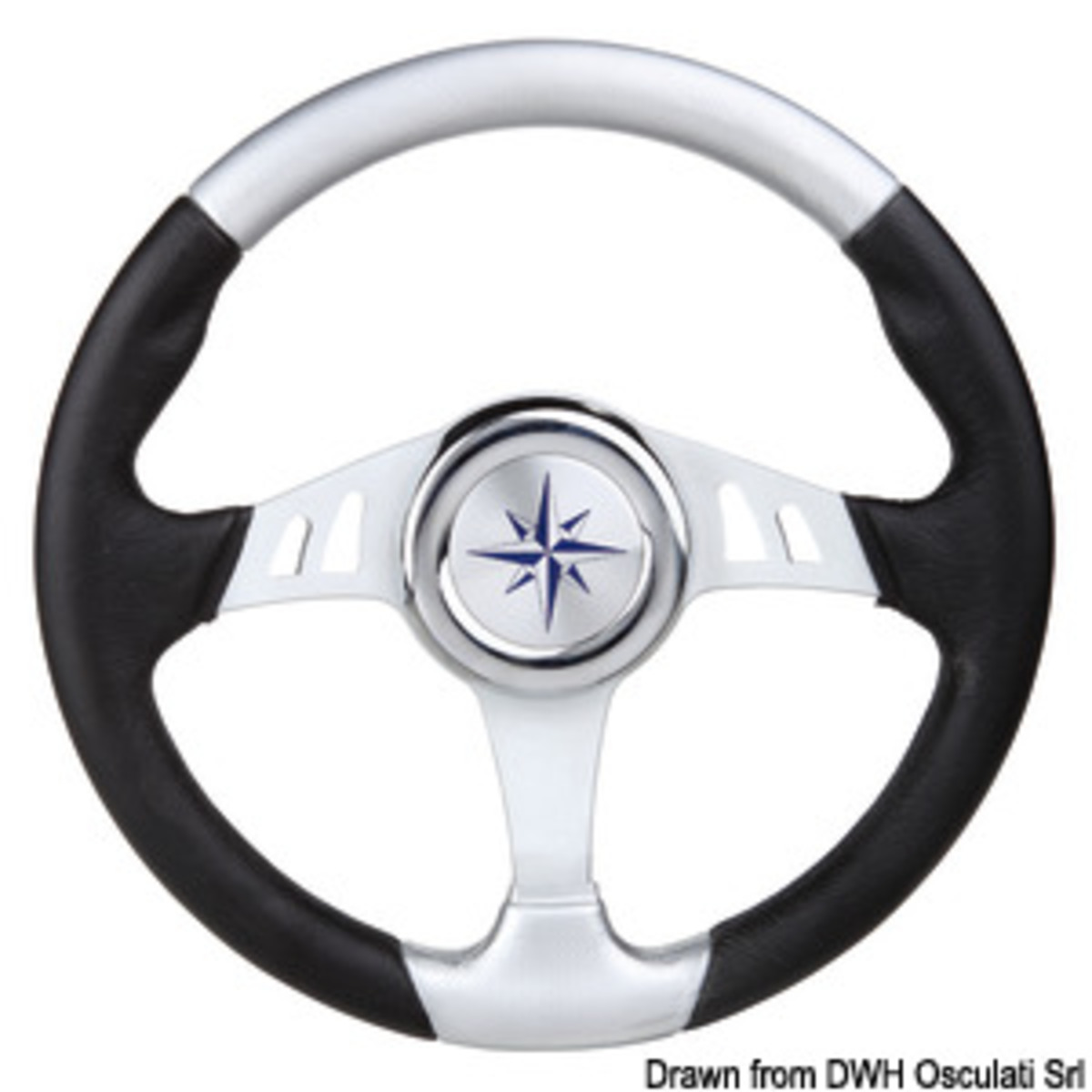 Osculati Skipper Steering Wheels - Steering wheel black/silver 350 mm