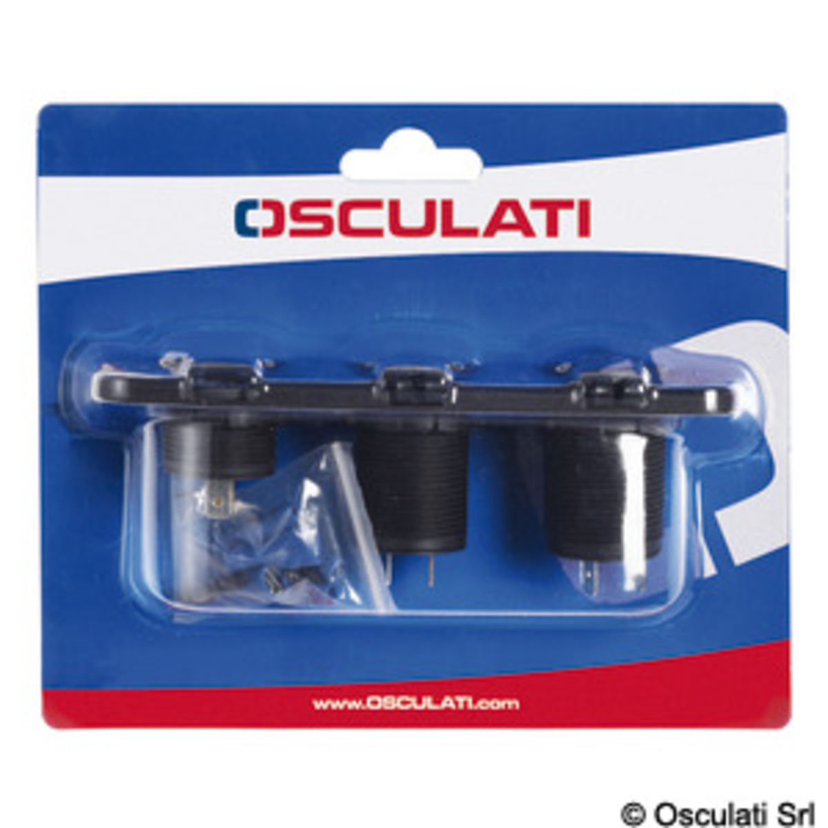 Osculati Digital Voltmeter/ampere Meter And Sockets For Recess Mounting - Digital voltmeter and ammeter, p. outlet 12V, USB