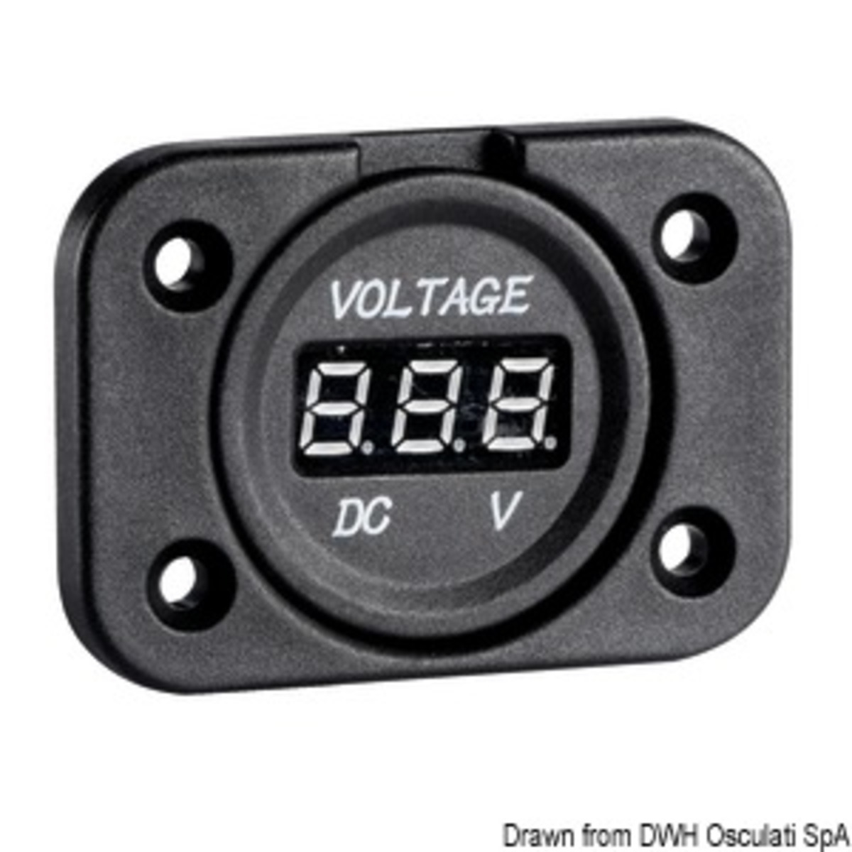 Osculati Digital Voltmeter/ampere Meter And Sockets For Recess Mounting - Digital voltmeter 8/32 V recess mounting