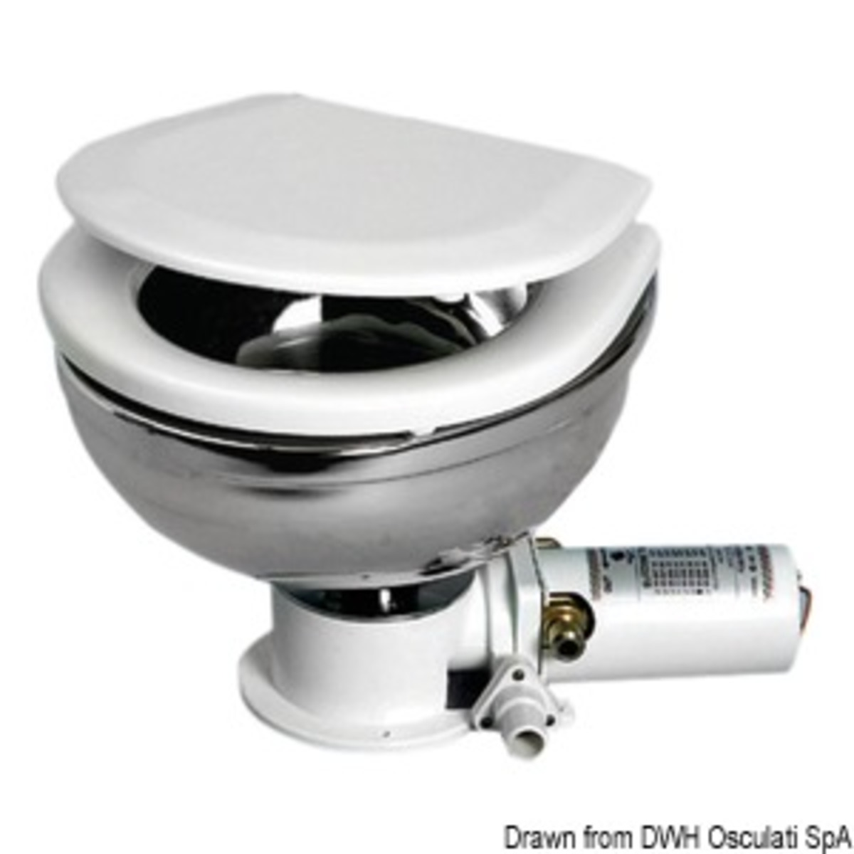 Osculati Electric Toilet Unit - Compact electric toilet unit SS bowl 24 V