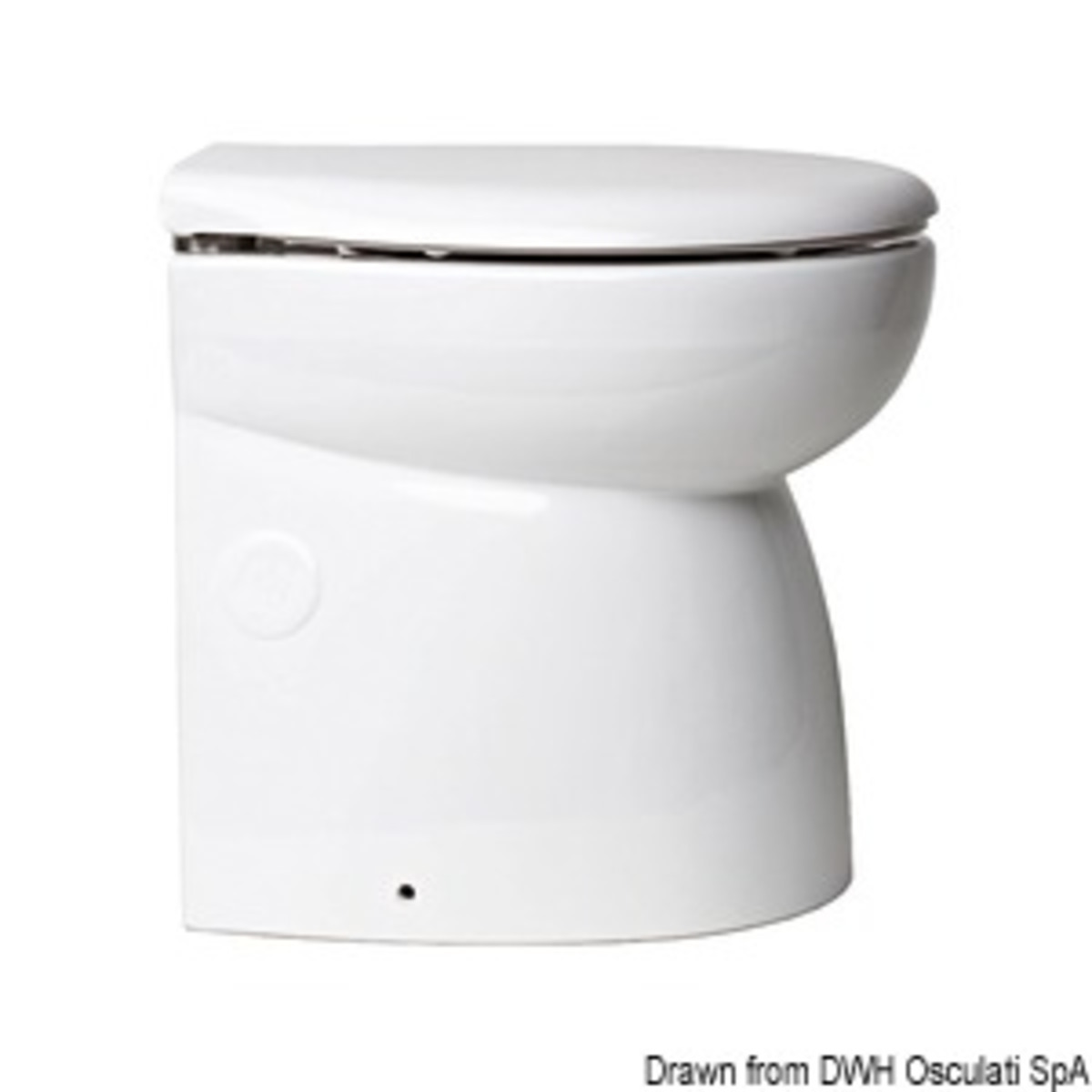 Toilettes électriques Osculati avec cuvette en porcelaine blanche - WC électrique en porcelaine 24 V haut