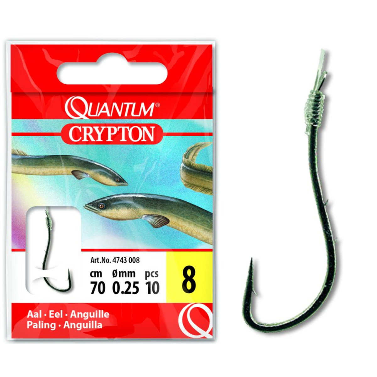 Quantum Crypton Eel Hook-to-nylon - 1/0