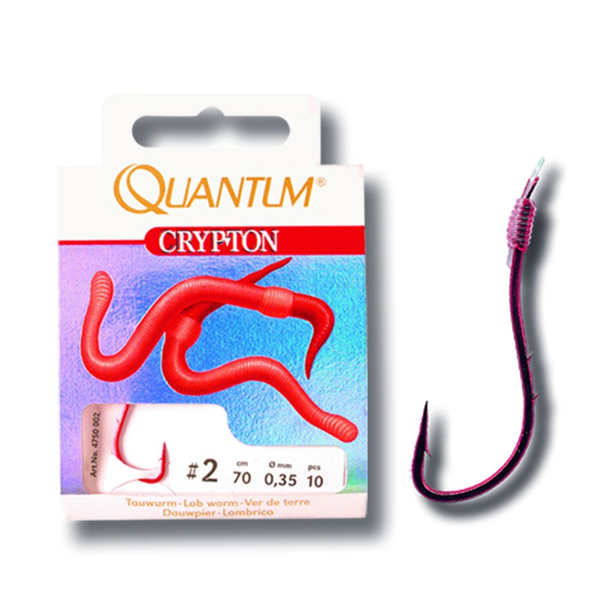 Quantum Crypton Red Worm Hook-to-nylon - 2