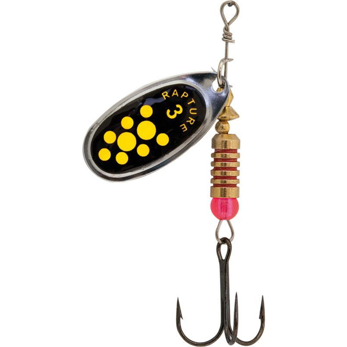 Rapture Spinner AGF - 5.0 g - Silver Blade Black/Yellow Dots