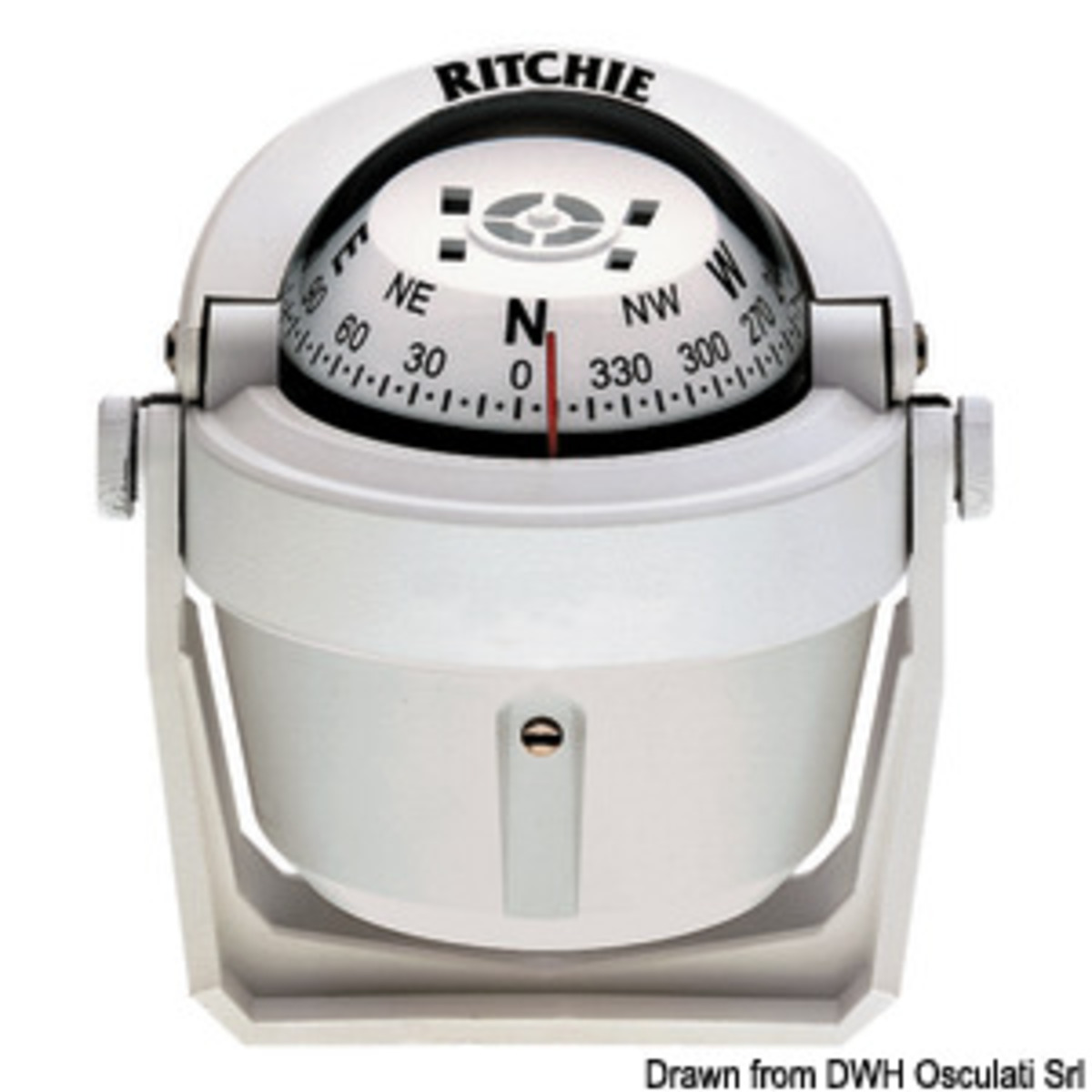 Compas de navigation Ritchie Ritchie Explorer 2 3/4 (70 mm) avec compensateurs et éclairage - Compas Ritchie Explorer 2 pouces support 3/4 b/b