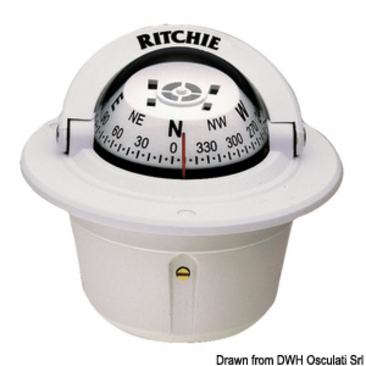 Compas de navigation Ritchie Ritchie Explorer 2 3/4 (70 mm) avec compensateurs et éclairage - Bussola Ritchie Explorer 2 pouces3/4 encastré b/b