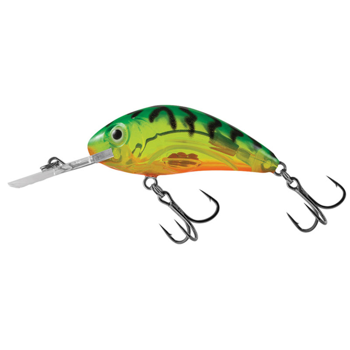 Salmo Rattlin Hornet Clear Floating - 4.5 Cm - Clear Hot Green Tiger