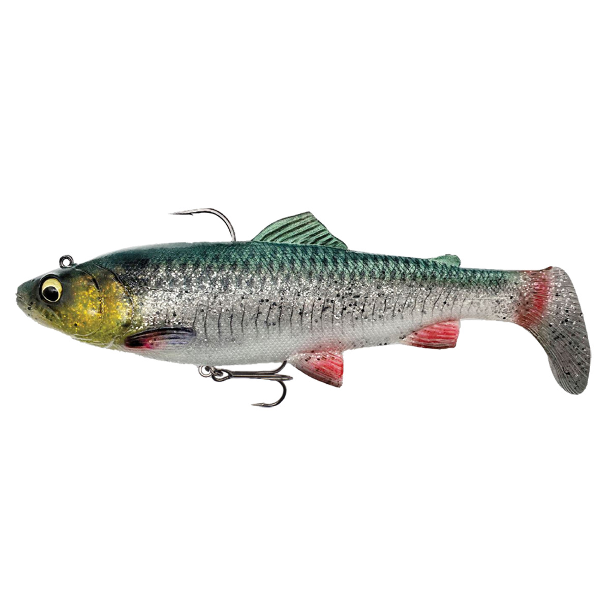 Savage Gear 4d Rattle Shad Trout 17cm 80g Sinking - GREEN SILVER