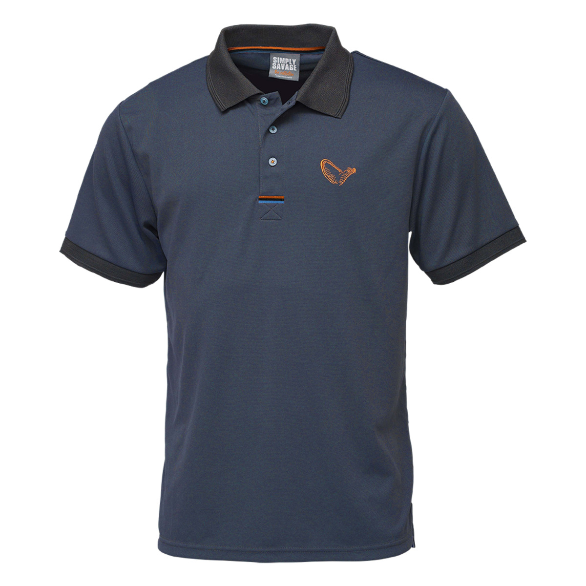 Savage Gear Simply Savage 3-stripes Polo Shirt - S OMBRE BLUE