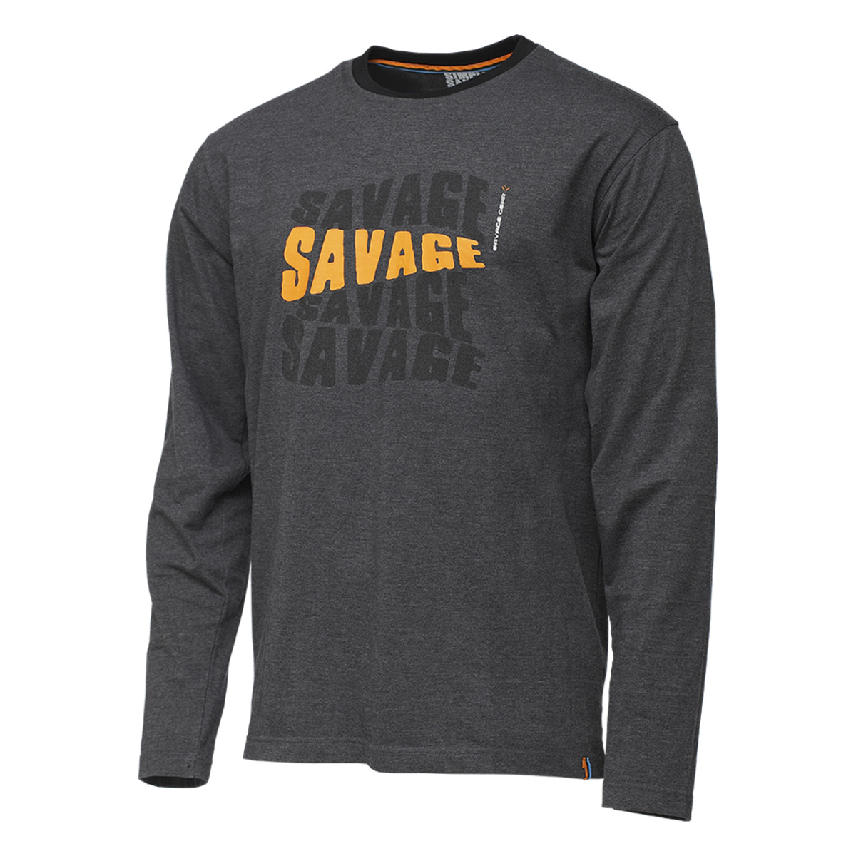 Savage Gear Simply Savage Logo Tee Long Sleeve - L DARK GREY MELANGE