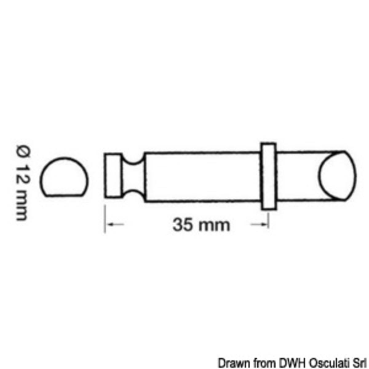 Scoprega Plastic Rowlocks For Inflatable Tenders - Plastic/brass rowlock 12 x 35 mm