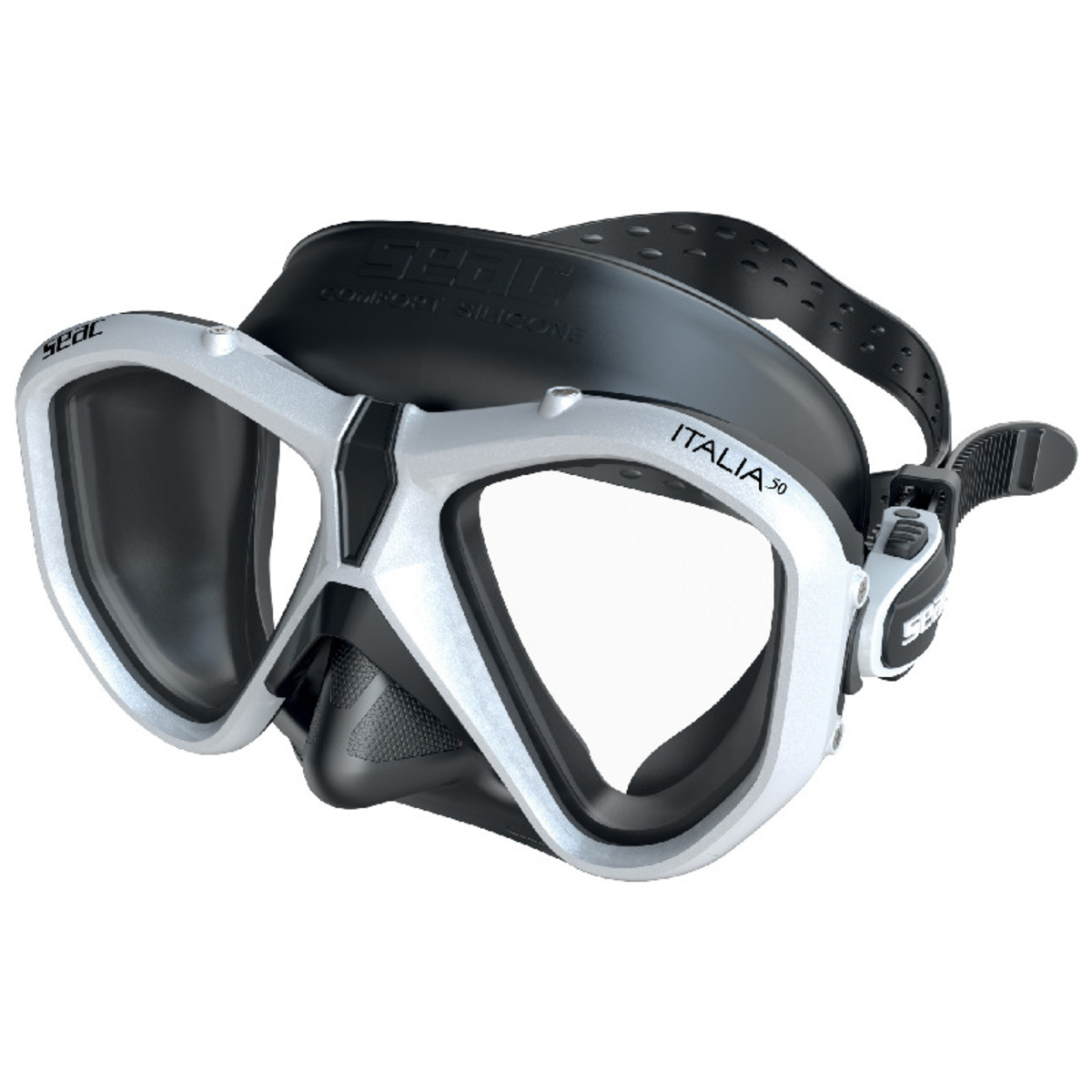 Seac Mask Italy 50 Asian Fit - S-Bl Bianco Metal