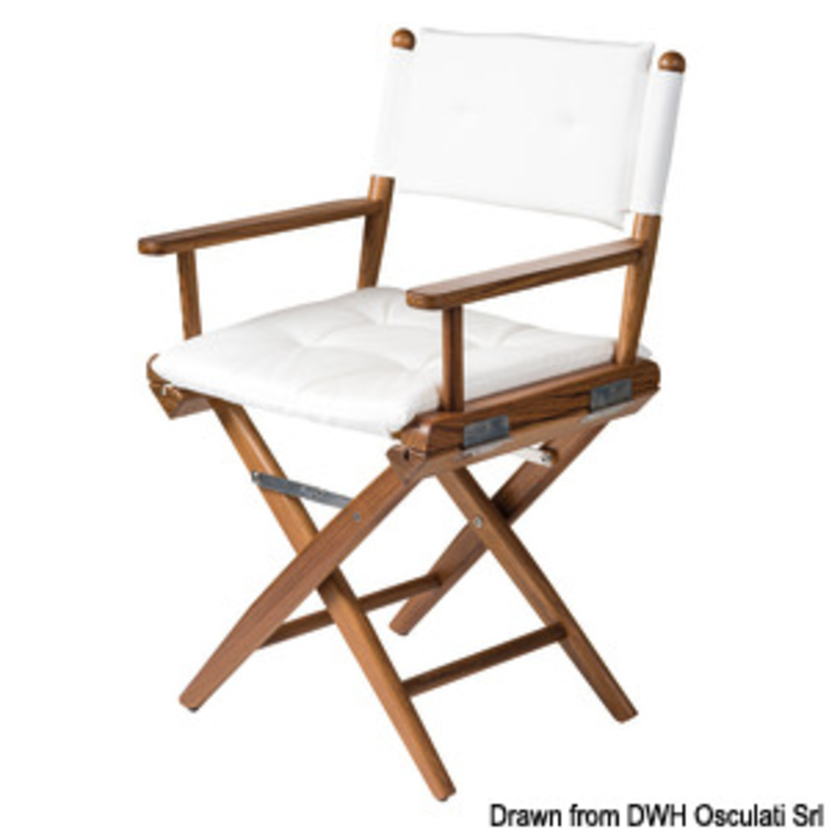 Arc Real Teak Folding Chair - Teak folding chair white fabric