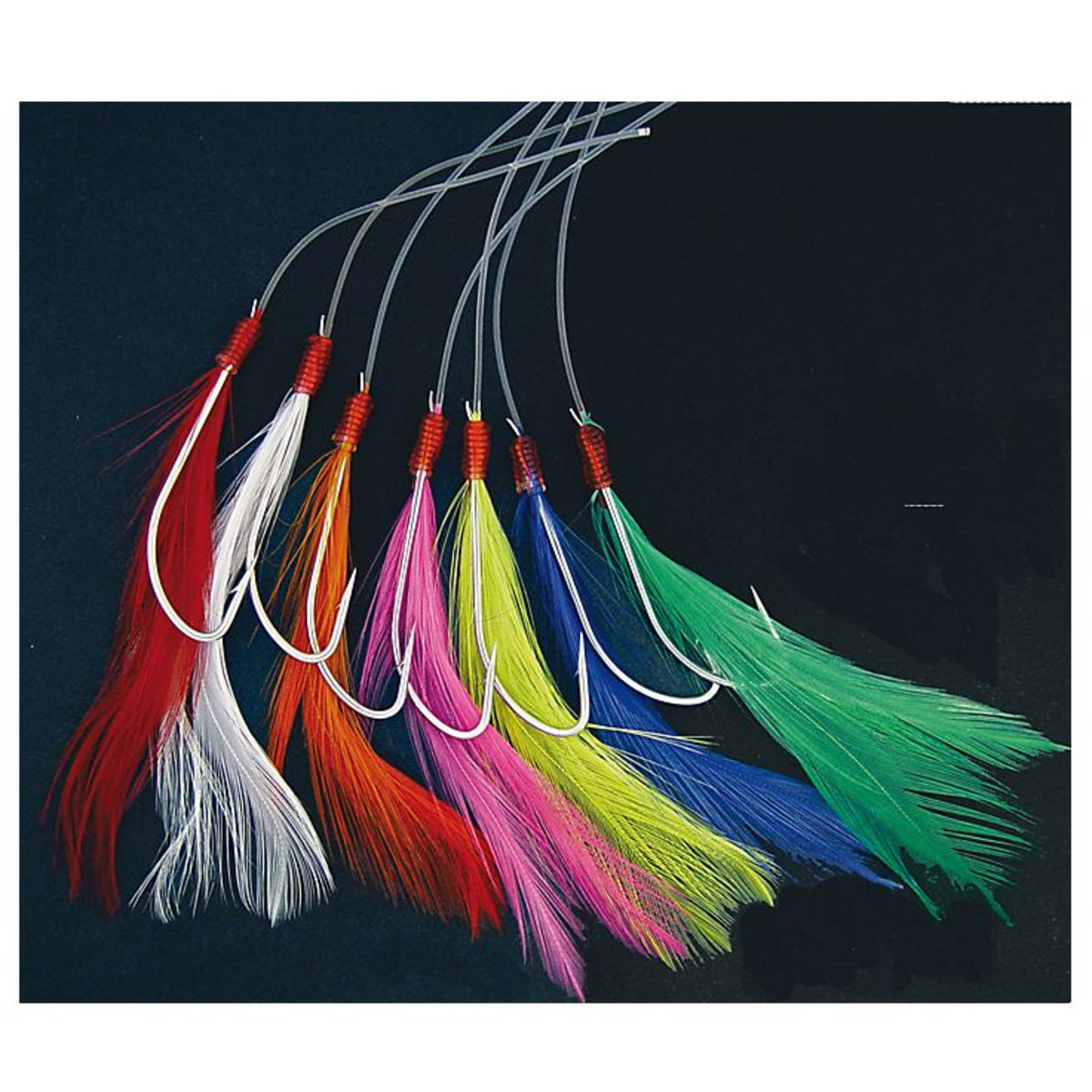 Shakespeare Mackerel Sabiki with Feathers -  Hook 3/0 - Coloured       